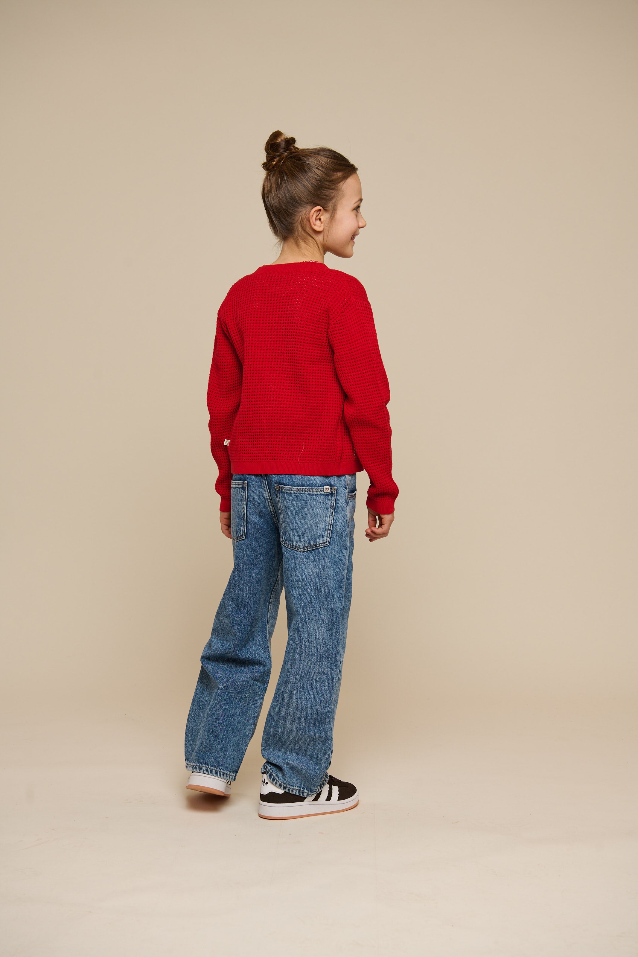 Cotton Knit Cardigan - Tween - Cherry Red | 101270 Katie