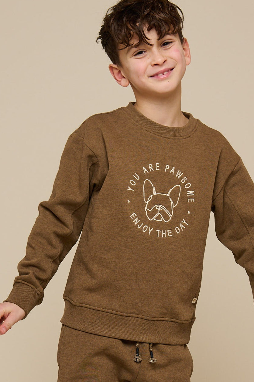 Crewneck Sweatshirt - Tween - Coffe Melange | 100891 Justin