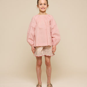 Long Sleeve Striped Blouse - Tween - Offwhite/Cherry Red | 100991 Willa