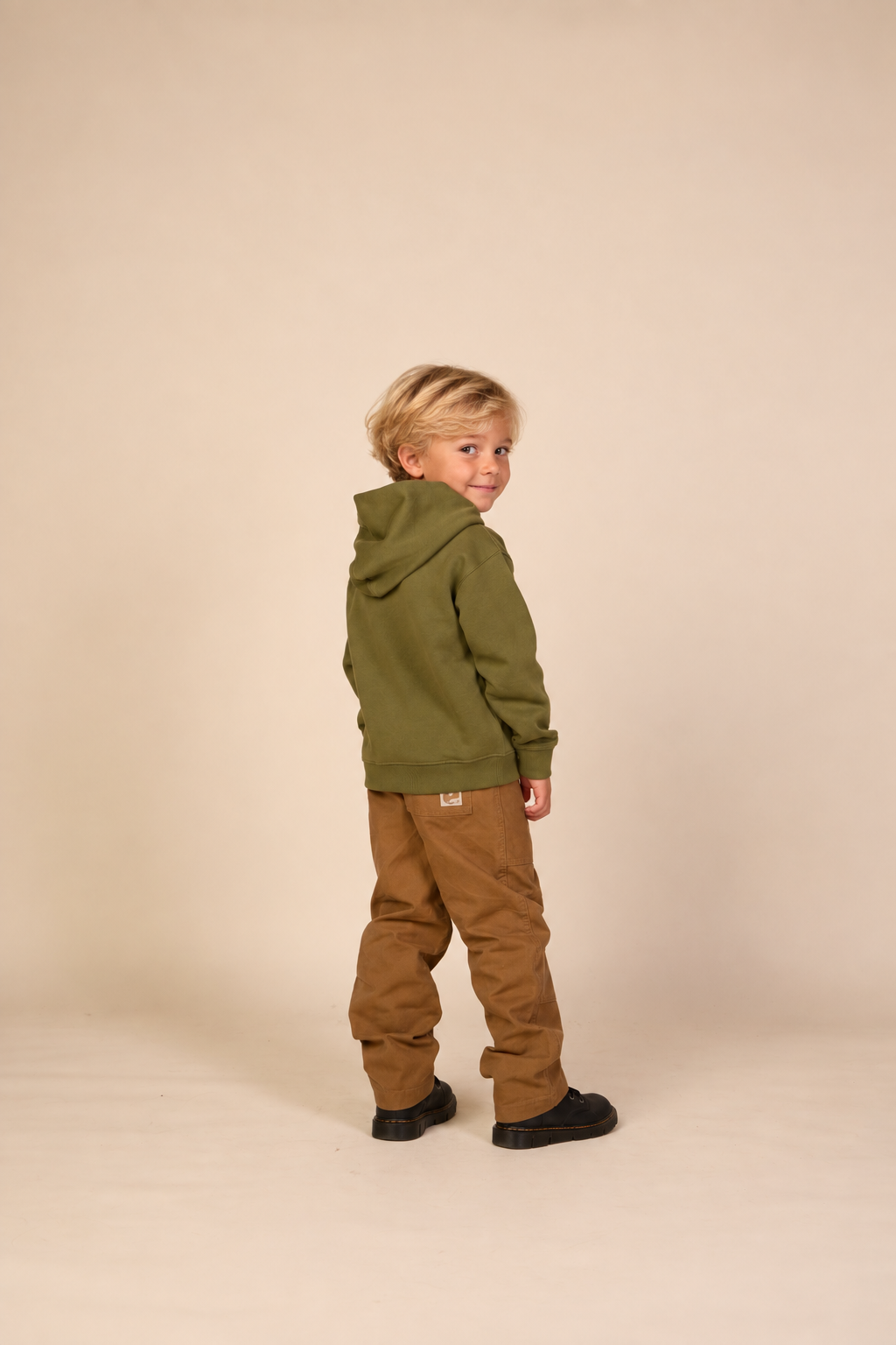 Smiley Hoodie - Kids - Moss Green | 101581 Andrew