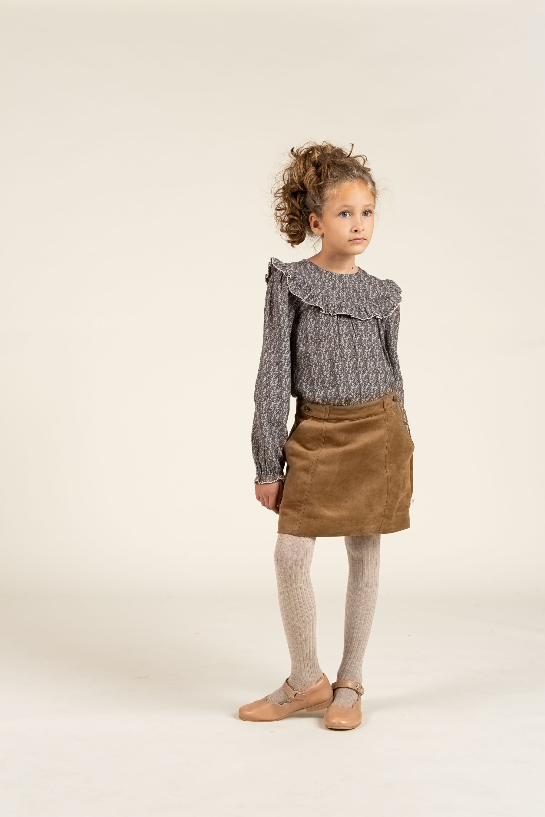 Faux Suede Skirt - Tween - Coffee | 100593 Selene