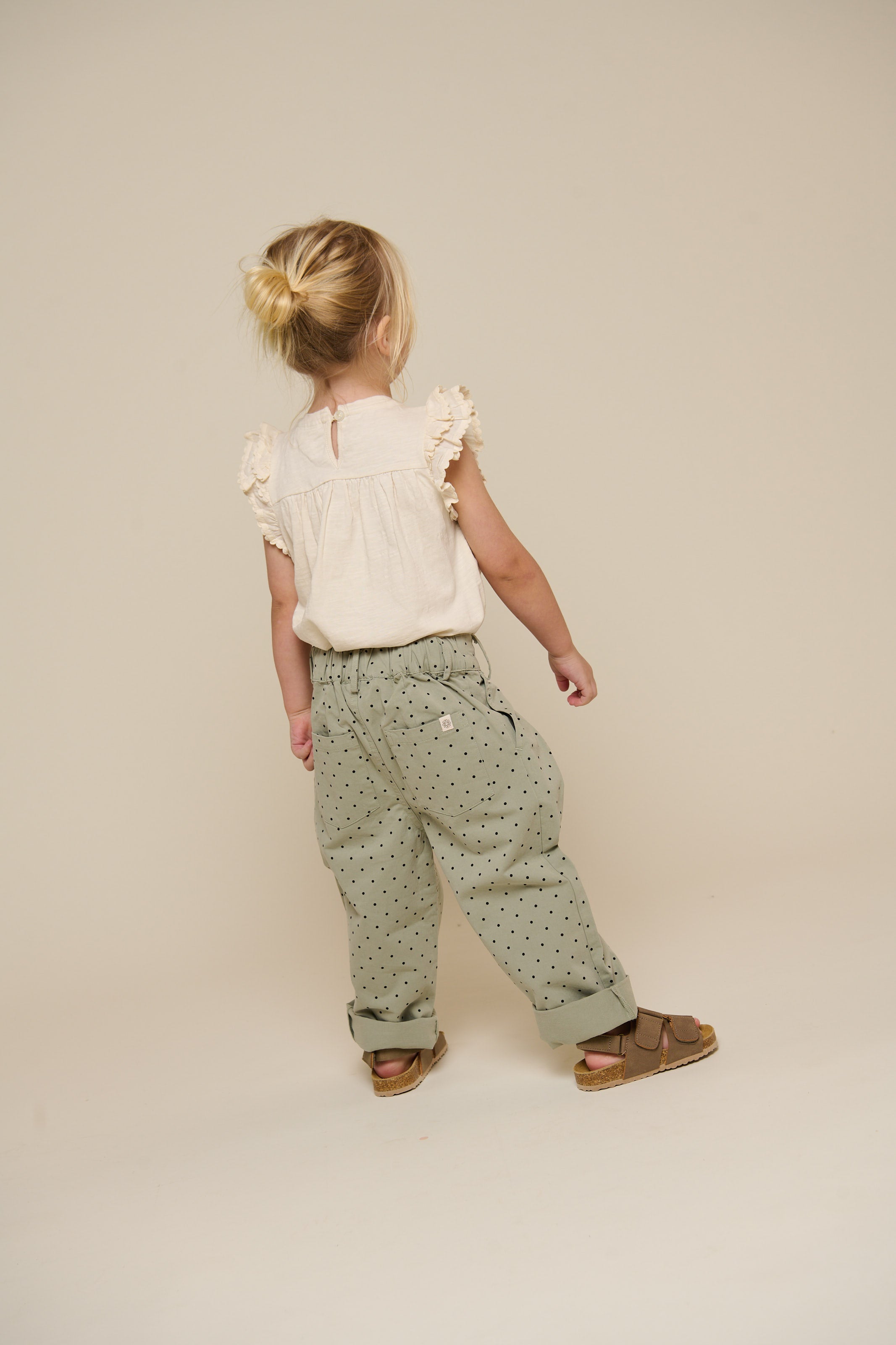 Twill trousers with Dot - Kids - Dusty Green | 100616 Iris