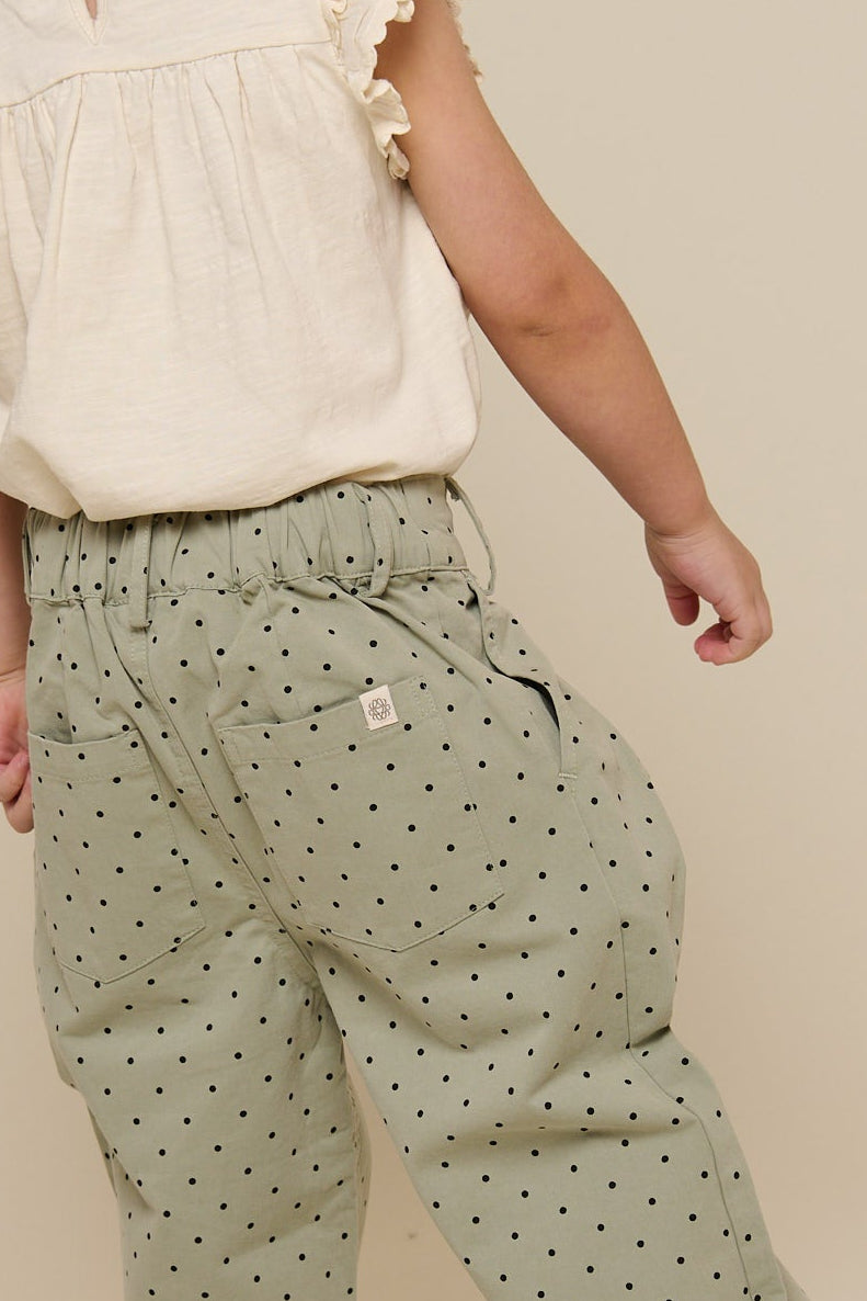 Twill trousers with Dot - Kids - Dusty Green | 100616 Iris