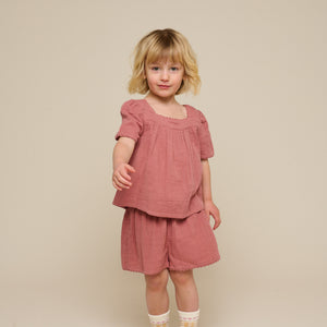 Gauze Shorts - Kids - Old Rose | 100926 Jasmine