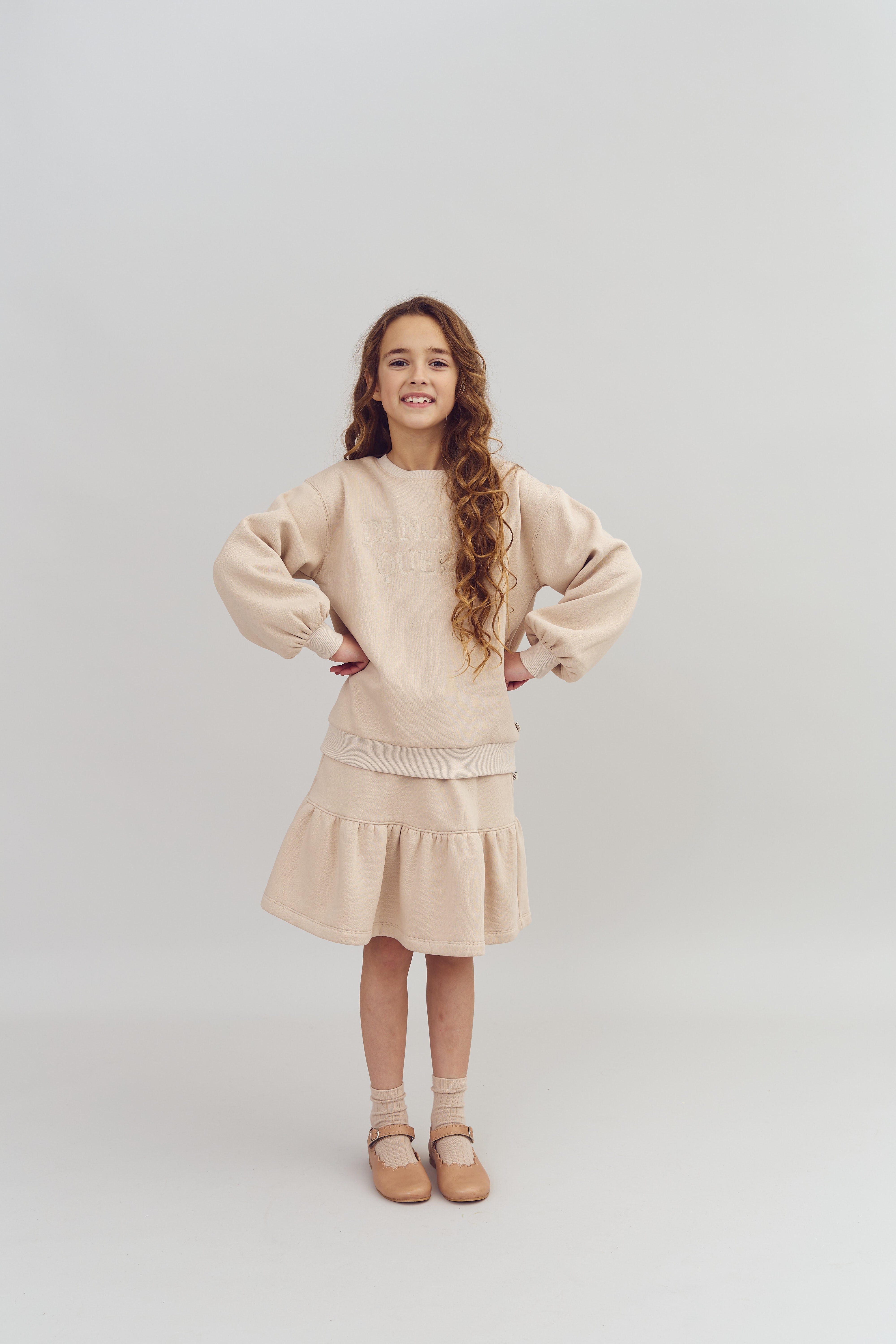 Oversized Sweatshirt w. Embroidery - Tween - Moonlight