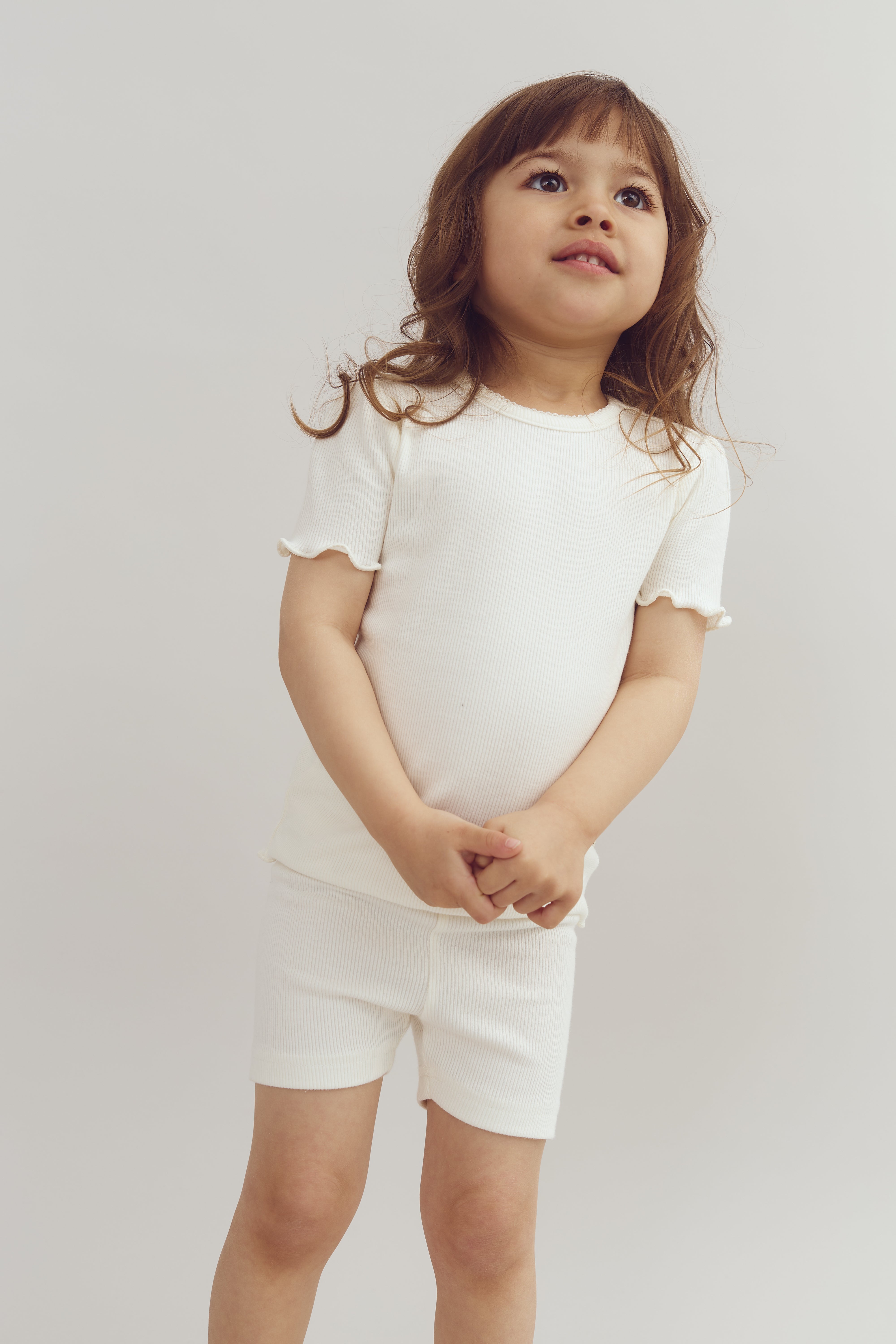 Modal Rib Short Tights - Off White | 100334 Fiona