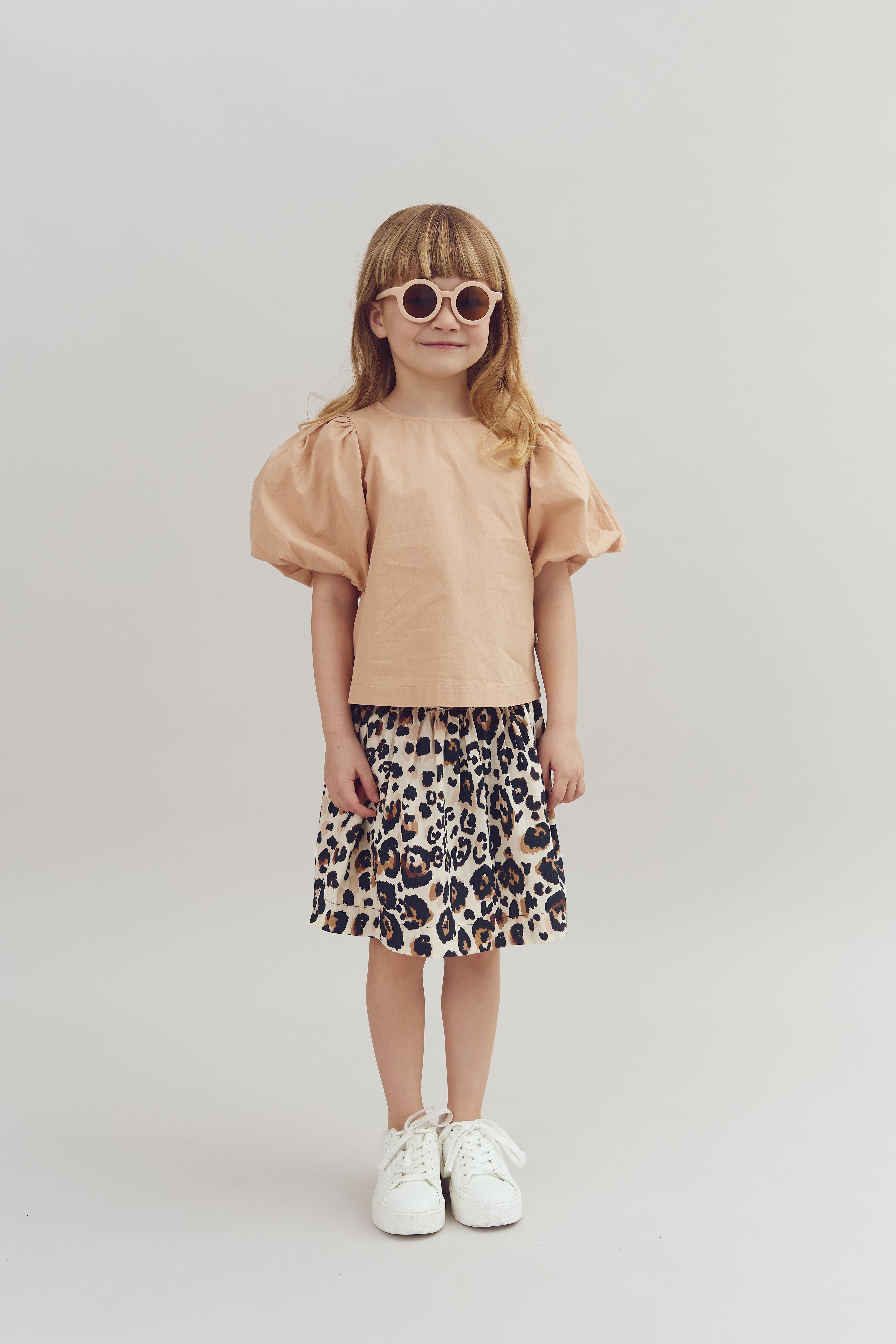 Bubble-sleeve Poplin blouse - Rose | 100230 Laura