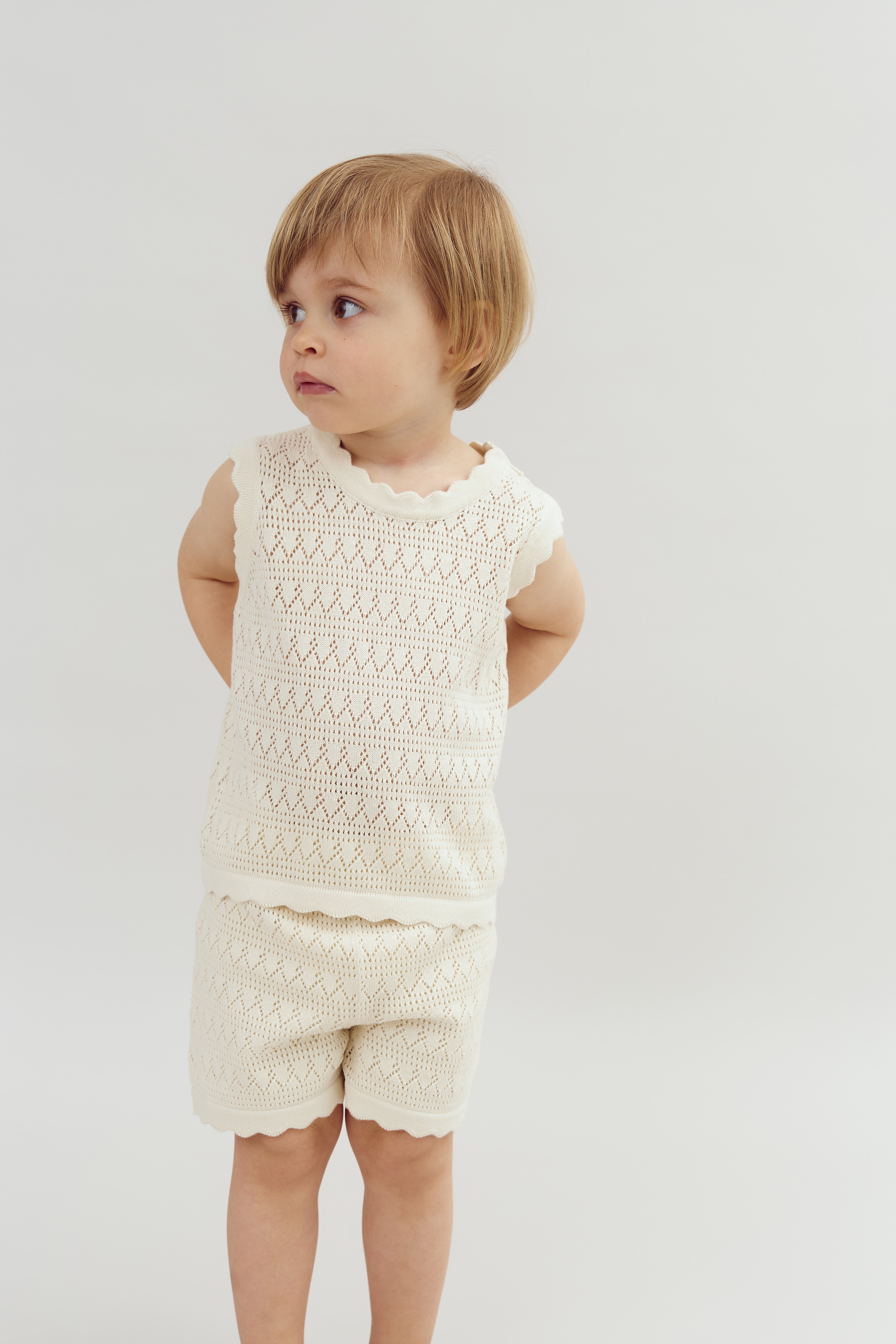 Knit Shorts and Top - Off White | 100286 Vivi