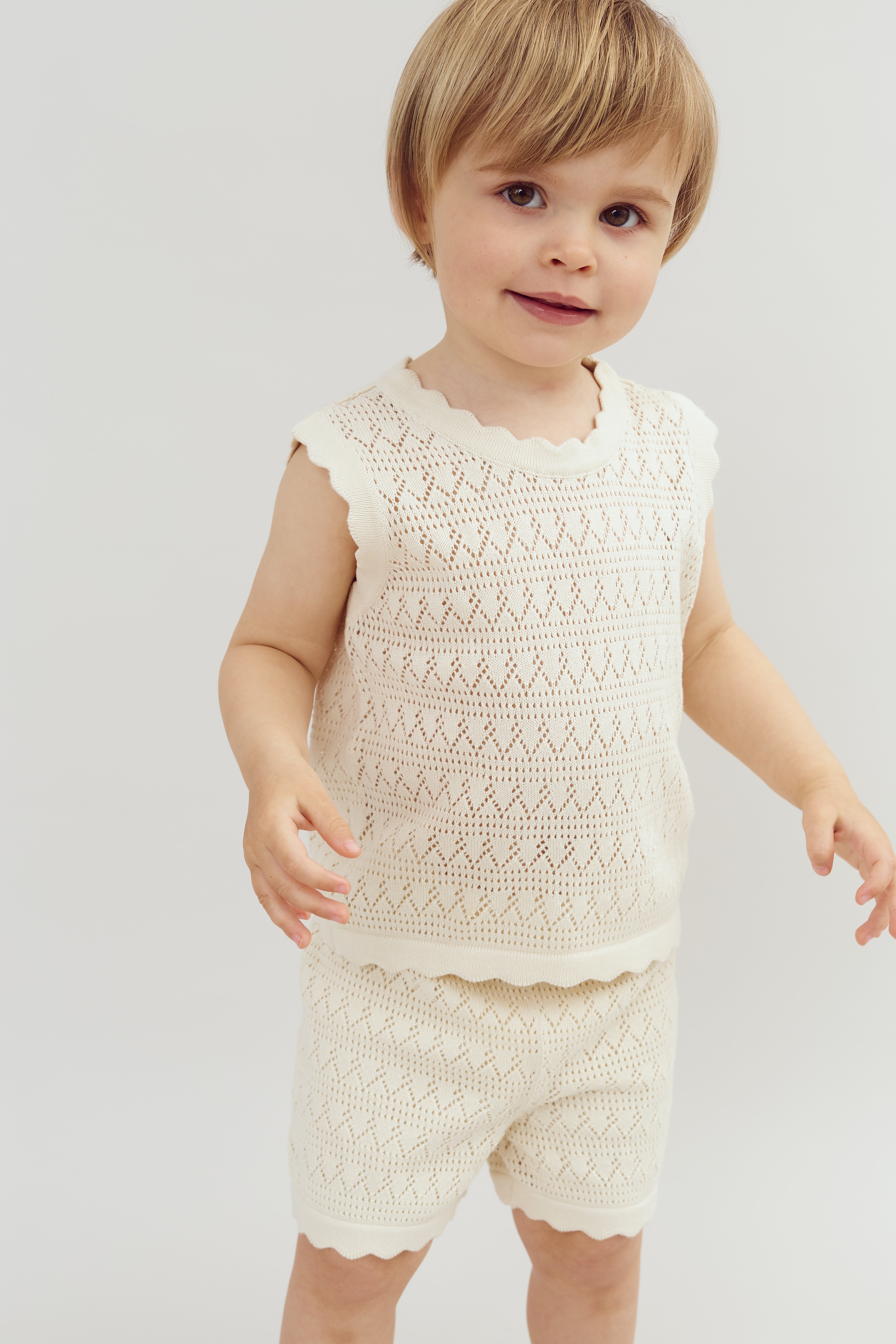 Knit Shorts and Top - Off White | 100286 Vivi