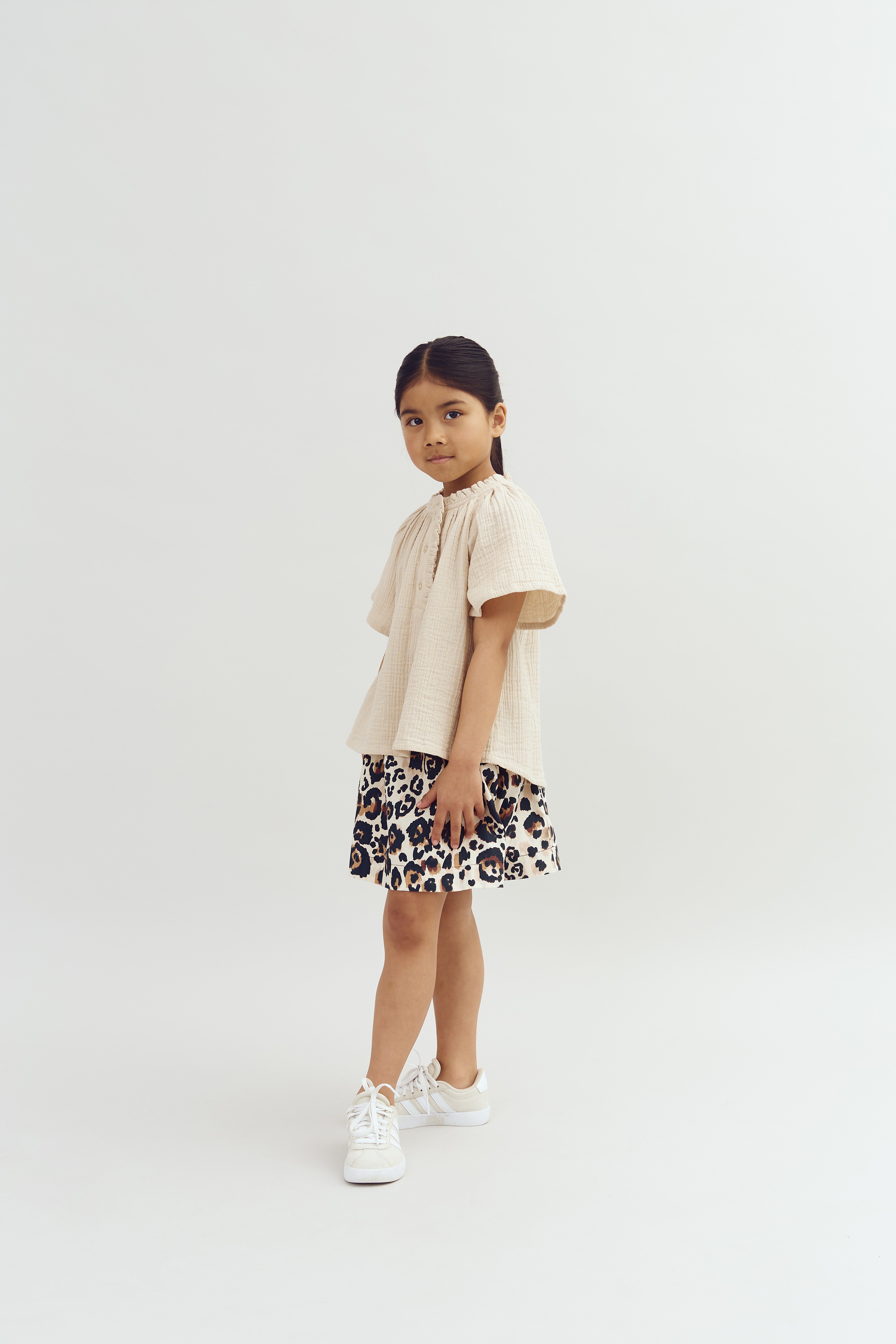 Muslin Placket Blouse - Light Beige | 100239 Ella