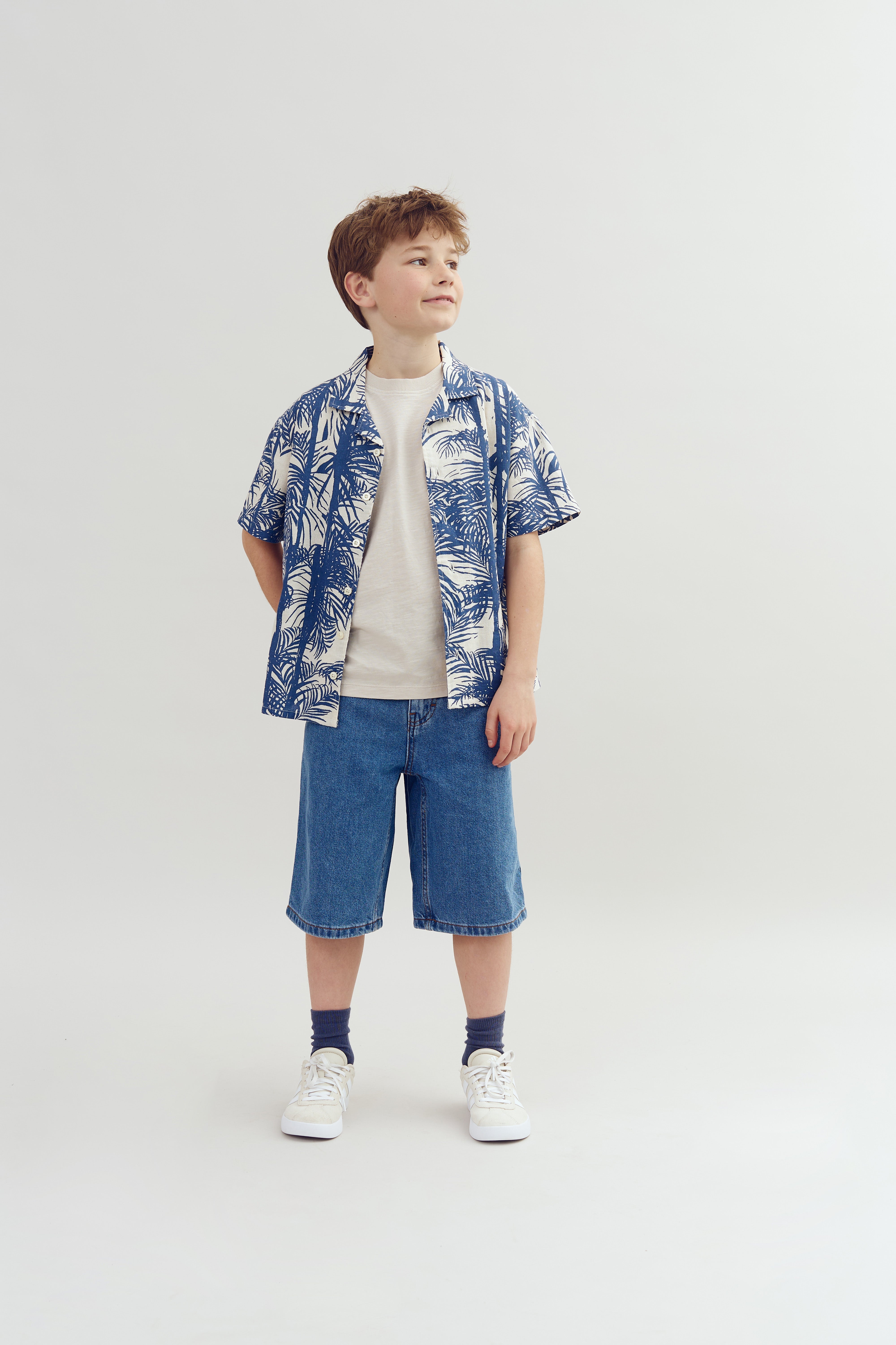 Long Line Denim Shorts - Tween - Blue Denim | 100358 Storm
