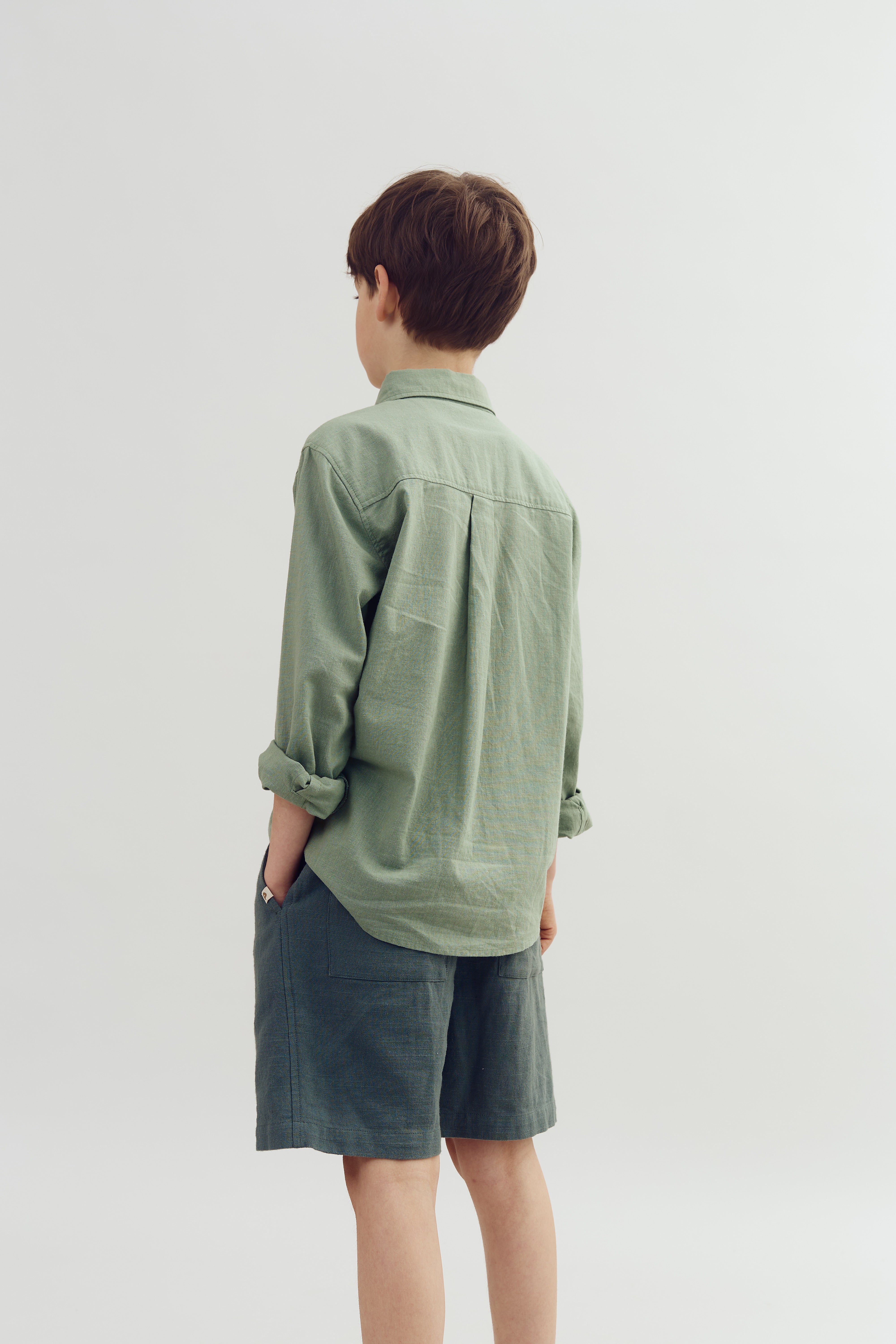 Linen Shirt - Tween - Green | 100172 Pelle