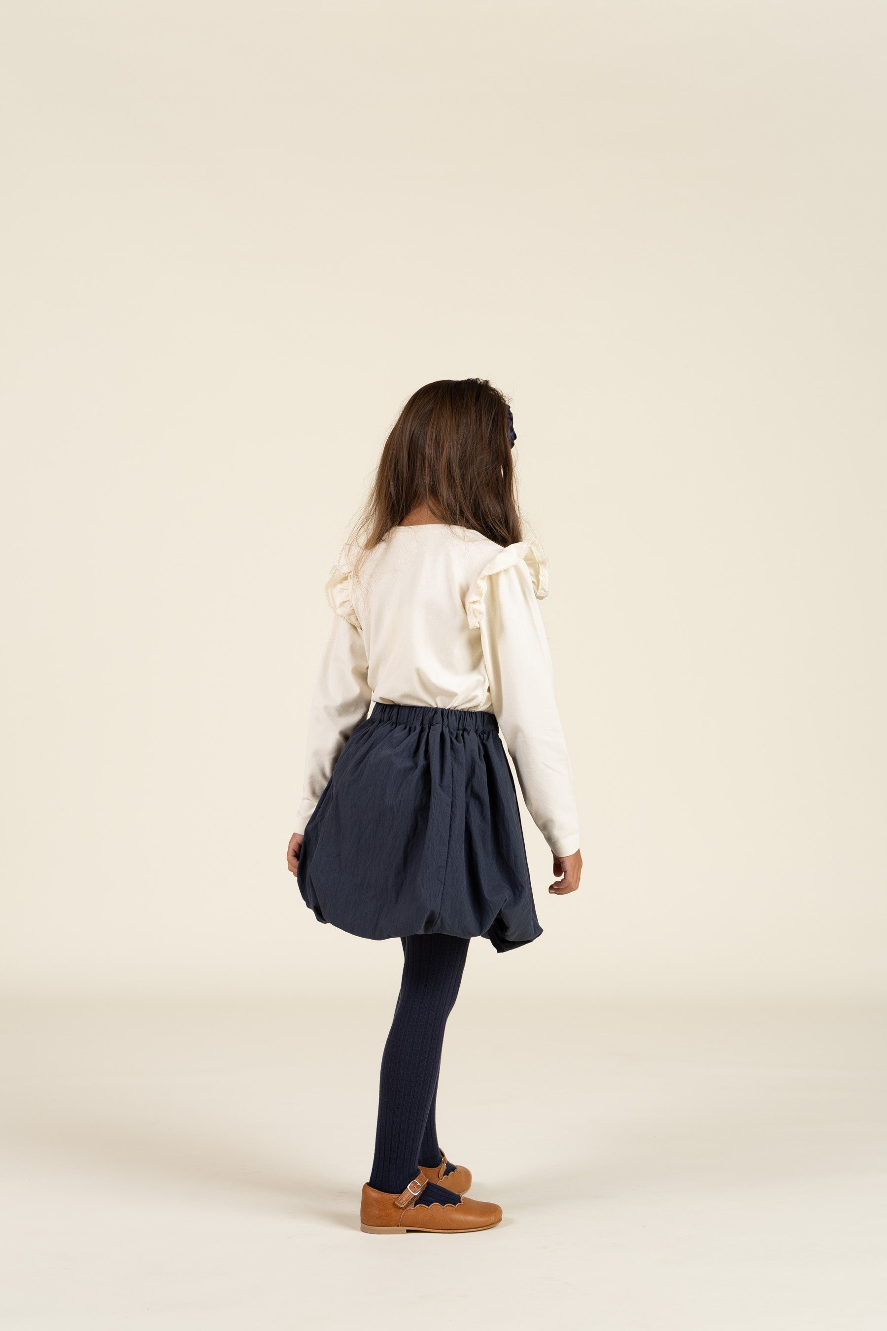 Frill Jersey Blouse - Kids - Off White | 100862 Talia