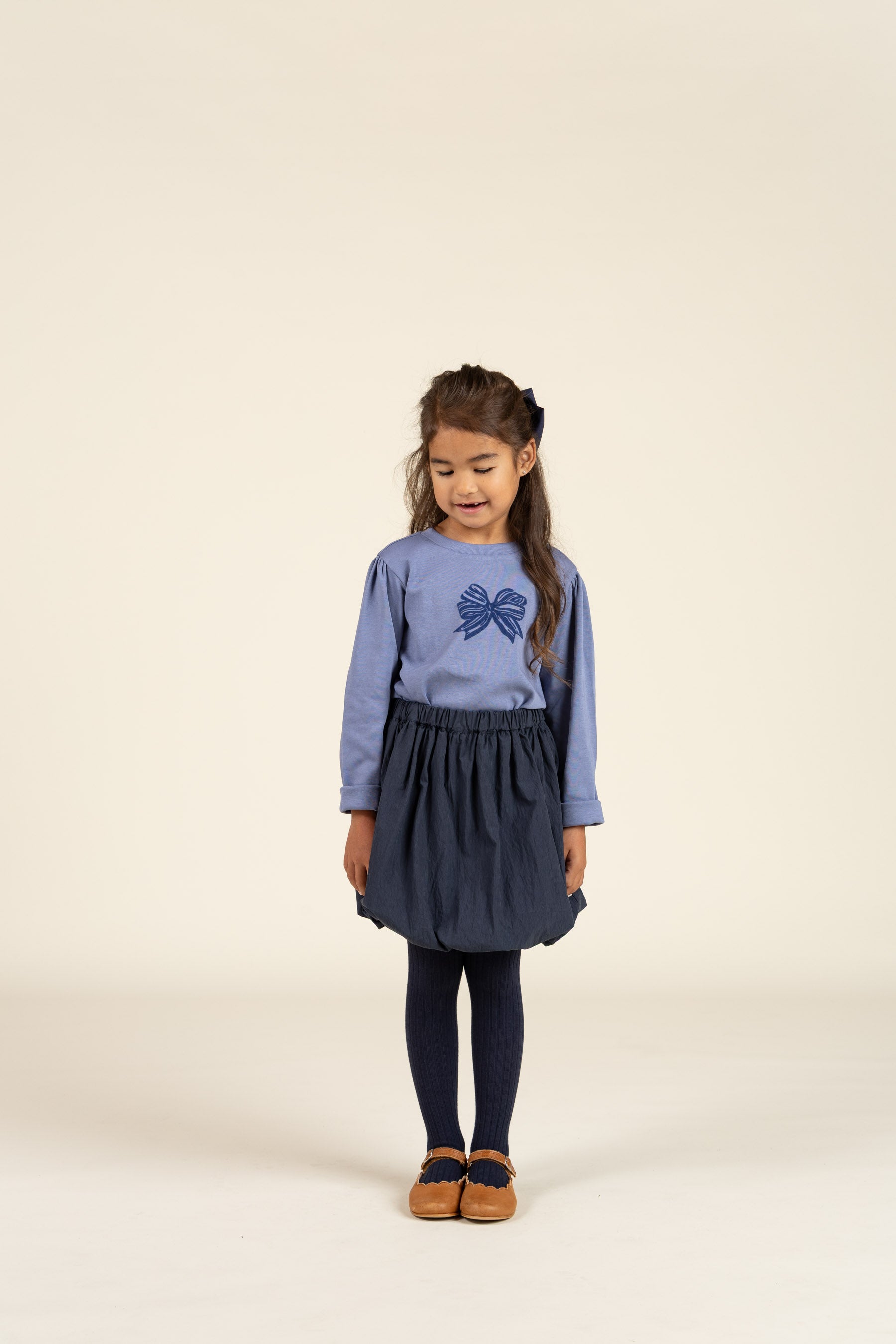 Long Sleeve T-shirt w. Front Print - Kids - Blue | 100850 Kendell
