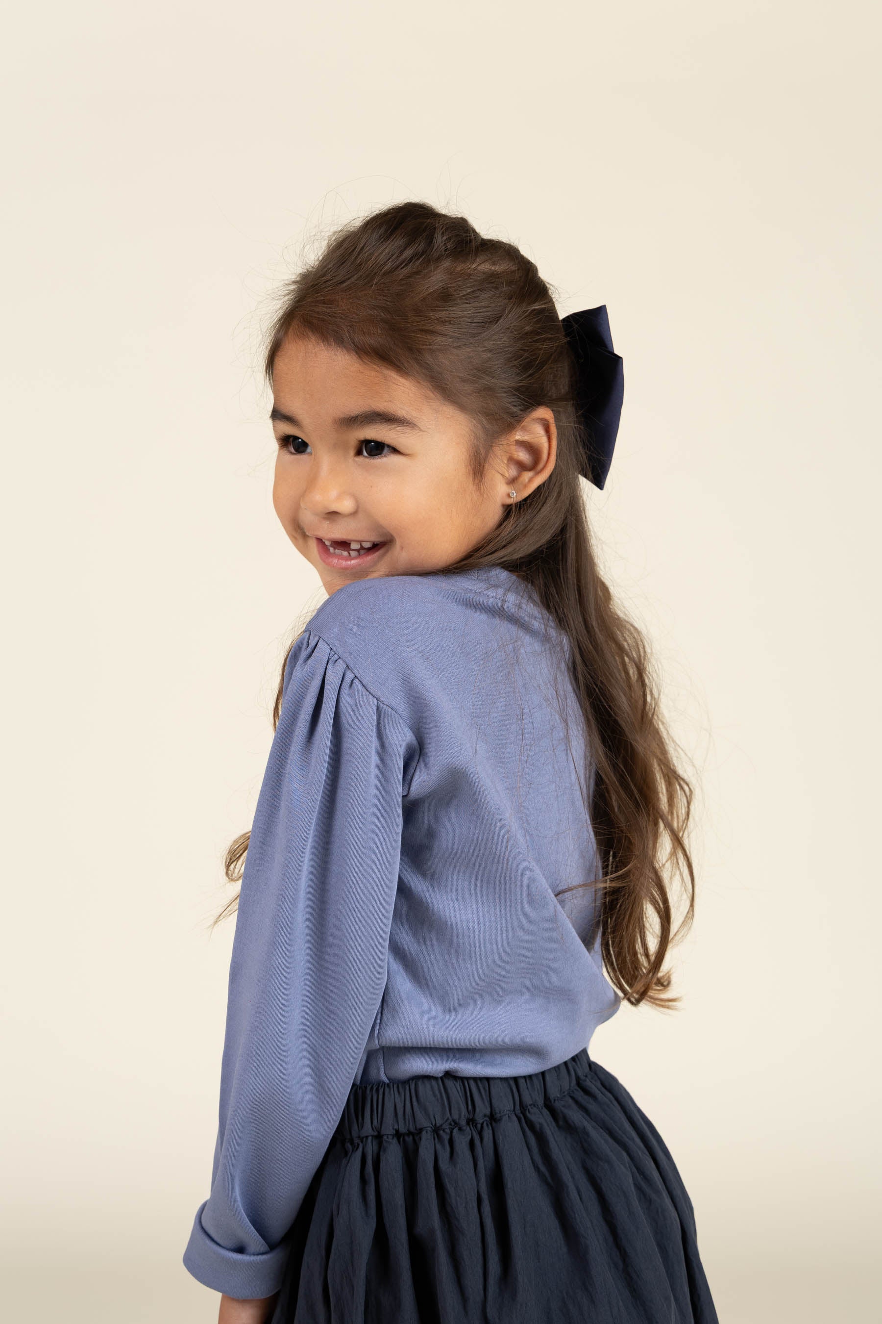 Long Sleeve T-shirt w. Front Print - Kids - Blue | 100850 Kendell
