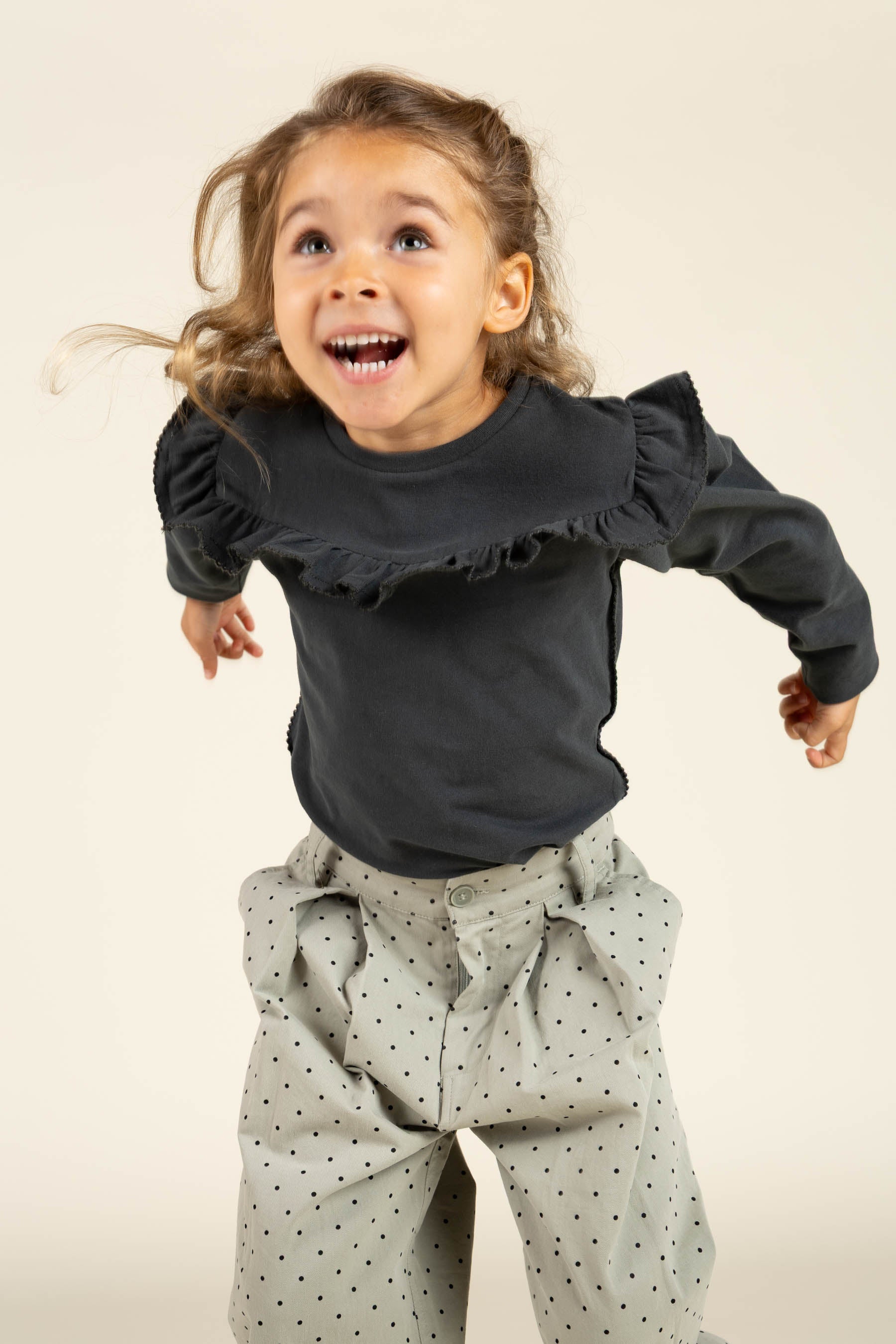 Frill Jersey Blouse - Kids - Forrest Green | 100866 Talia