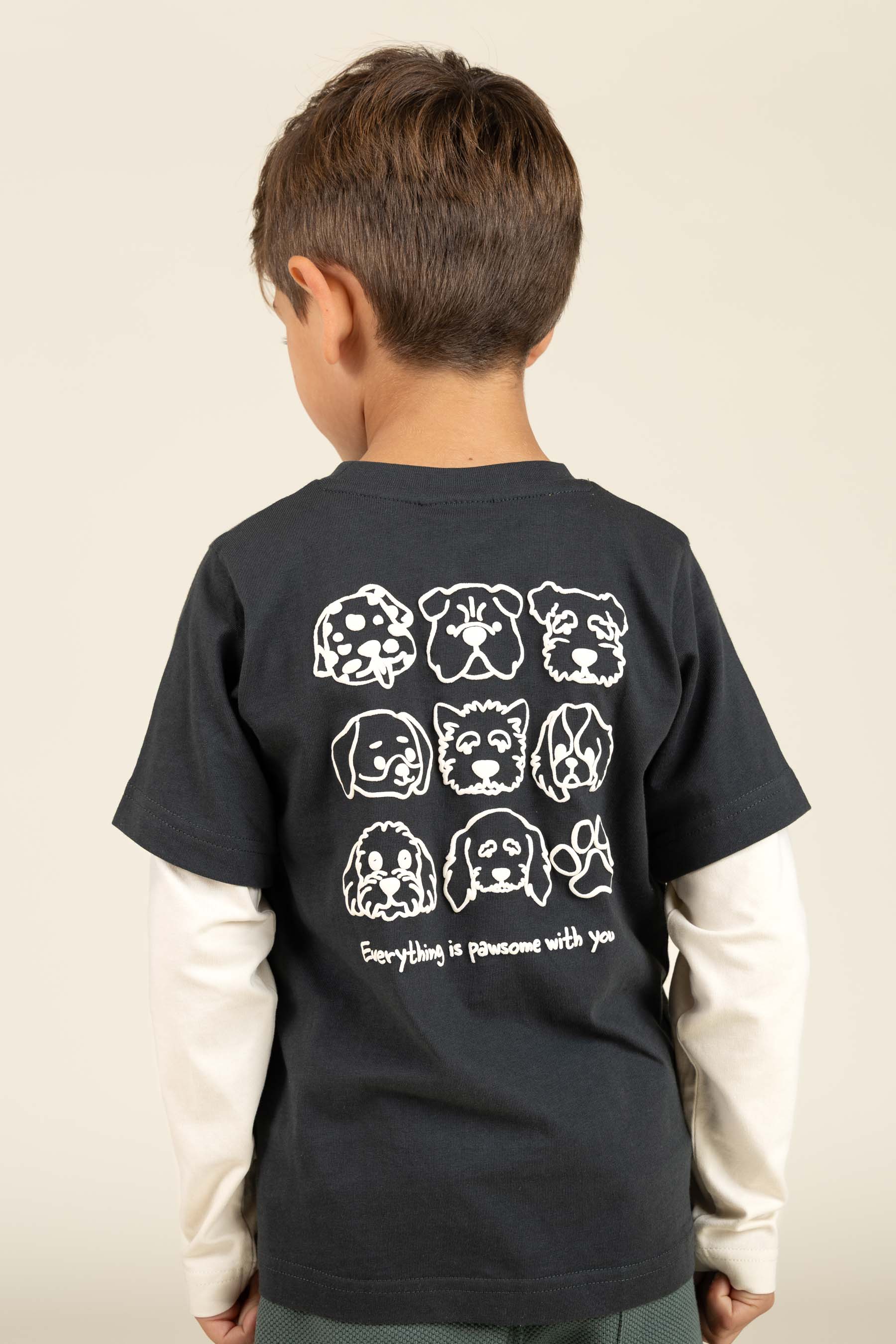 Double Sleeve Boxy T-shirt - Kids - Forest Green | 100840 Alex