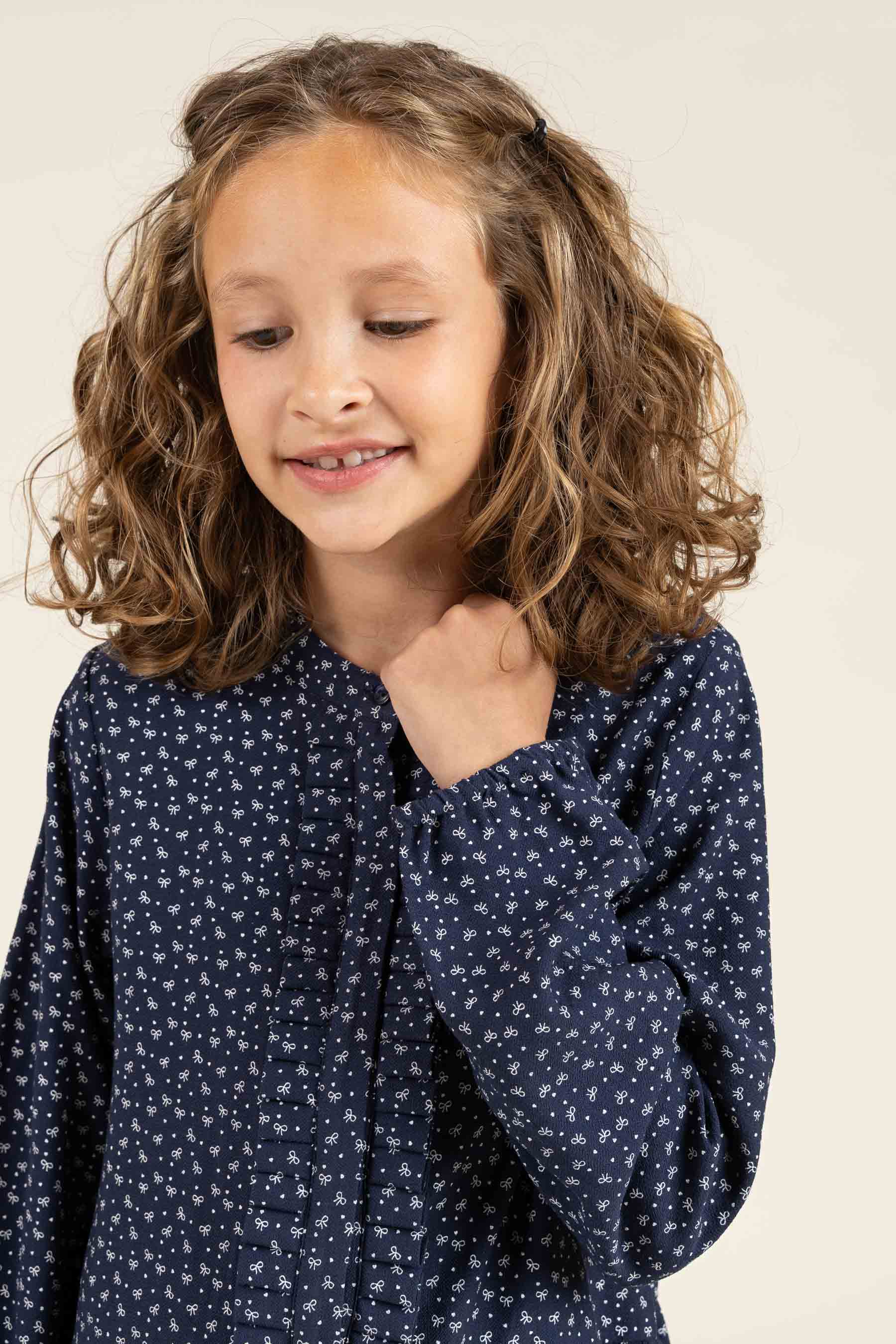 Printed Crepe viscose Dress - All - Navy | 100662 Ana