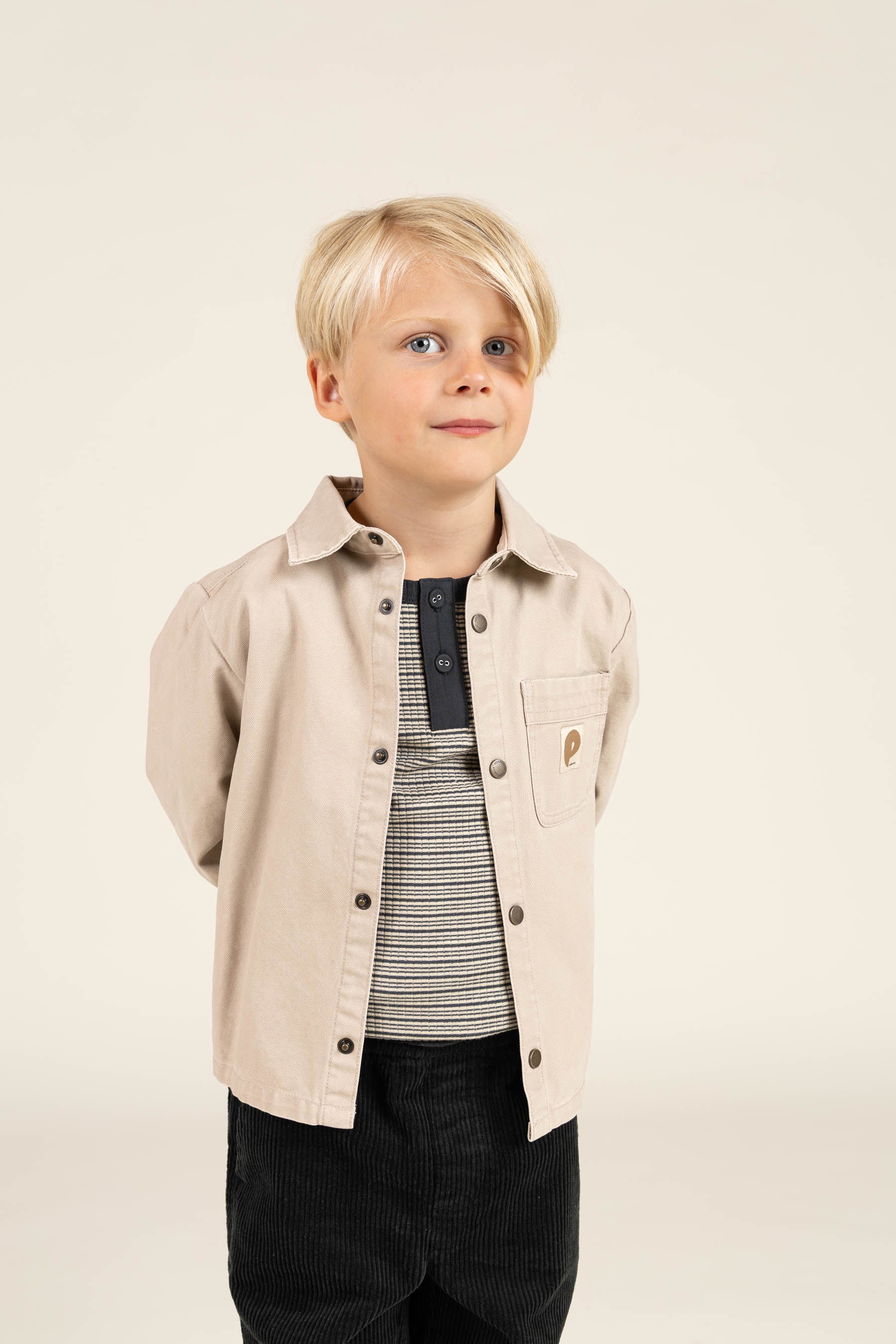 Canvas Overshirt - Kids - Greige | 100127 Dereck