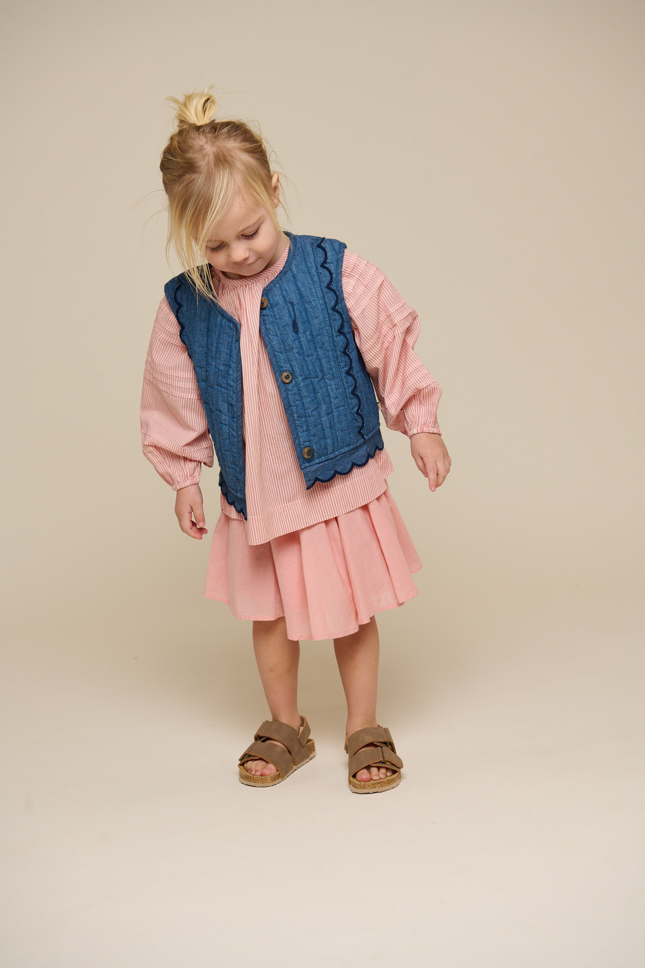 Quillted Denim Vest - Kids - Blue Denim | 101052 Isabella