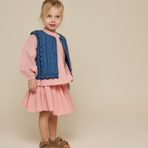 Cotton Skirt with Ric Rac Frill - Kids - Rose Tan | 101037 Alma