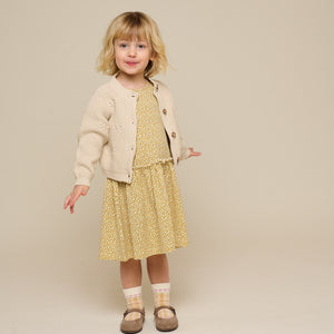 Cotton Knit Cardigan with Bows - Kids - Nature | 100790 Freya