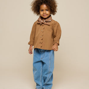 Poplin Blouse with Scallop Edge - Kids - Coconut | 101046 Joy