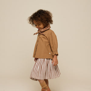Striped Seersucker Skirt - Kids - Brown | 101193 Nadia