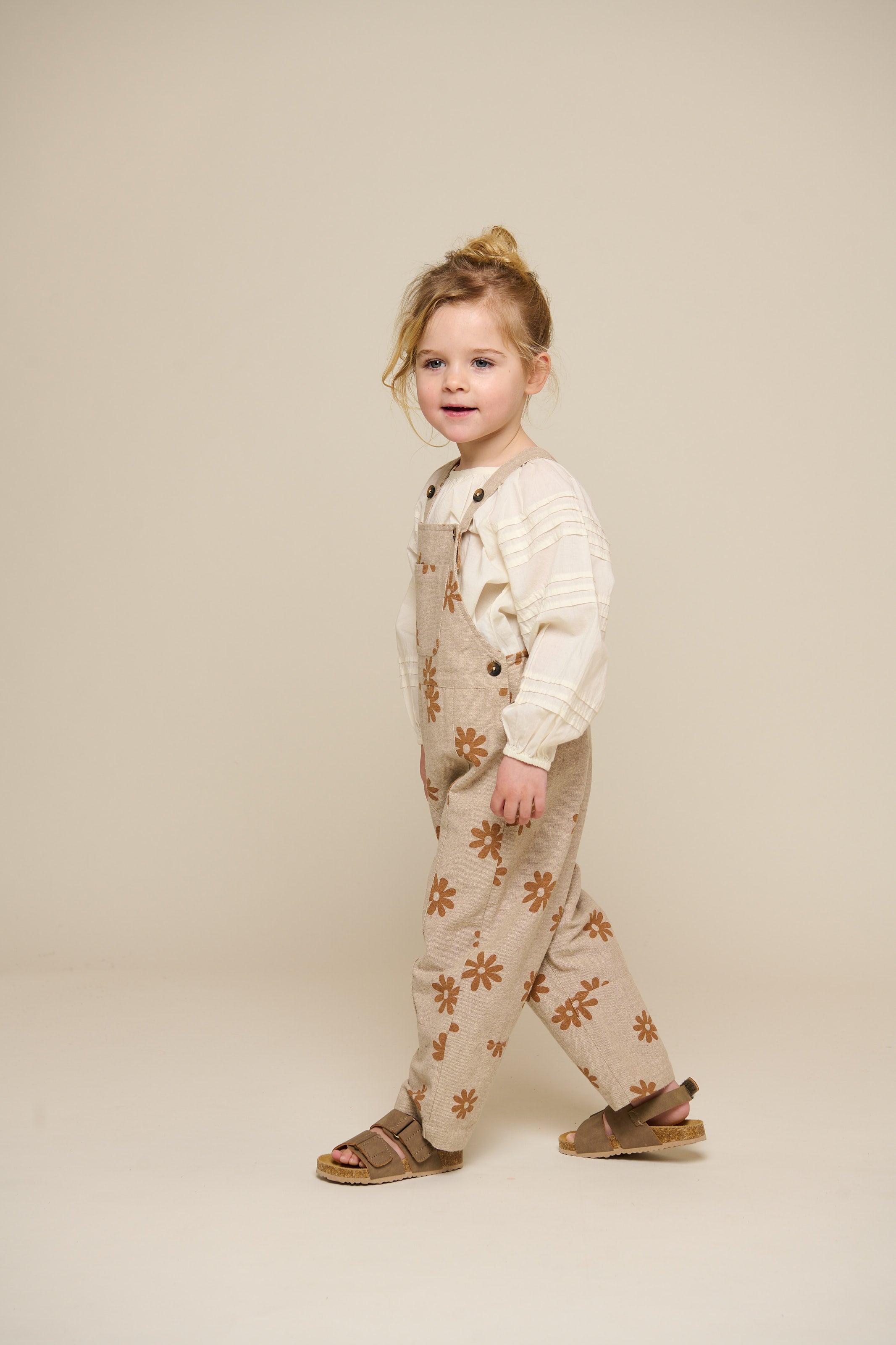 Printed Cotton Overall - Kids - Sand | 101210 Molly