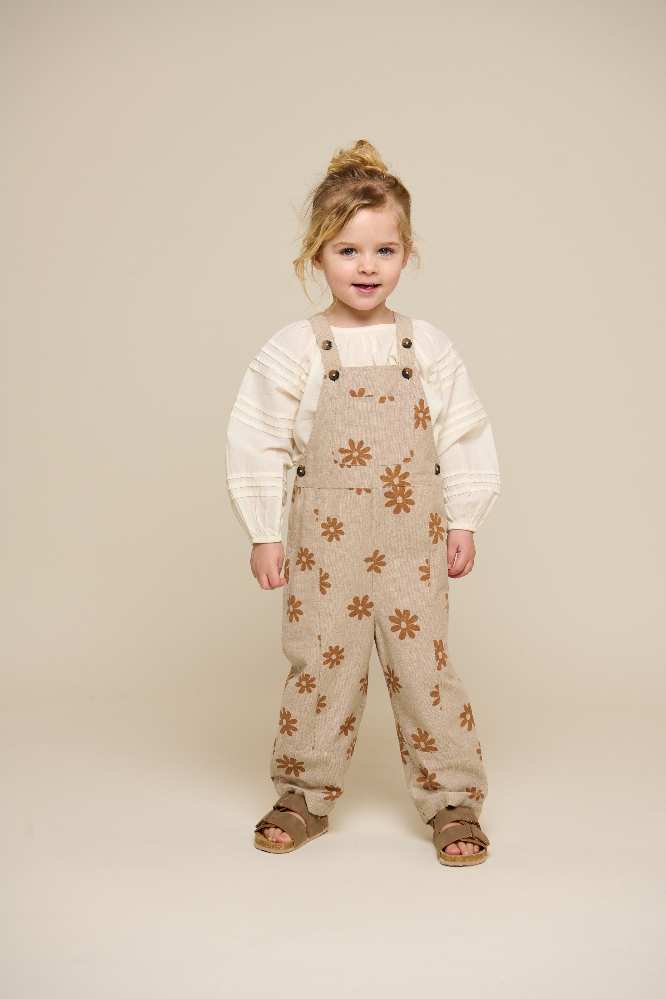 Printed Cotton Overall - Kids - Sand | 101210 Molly