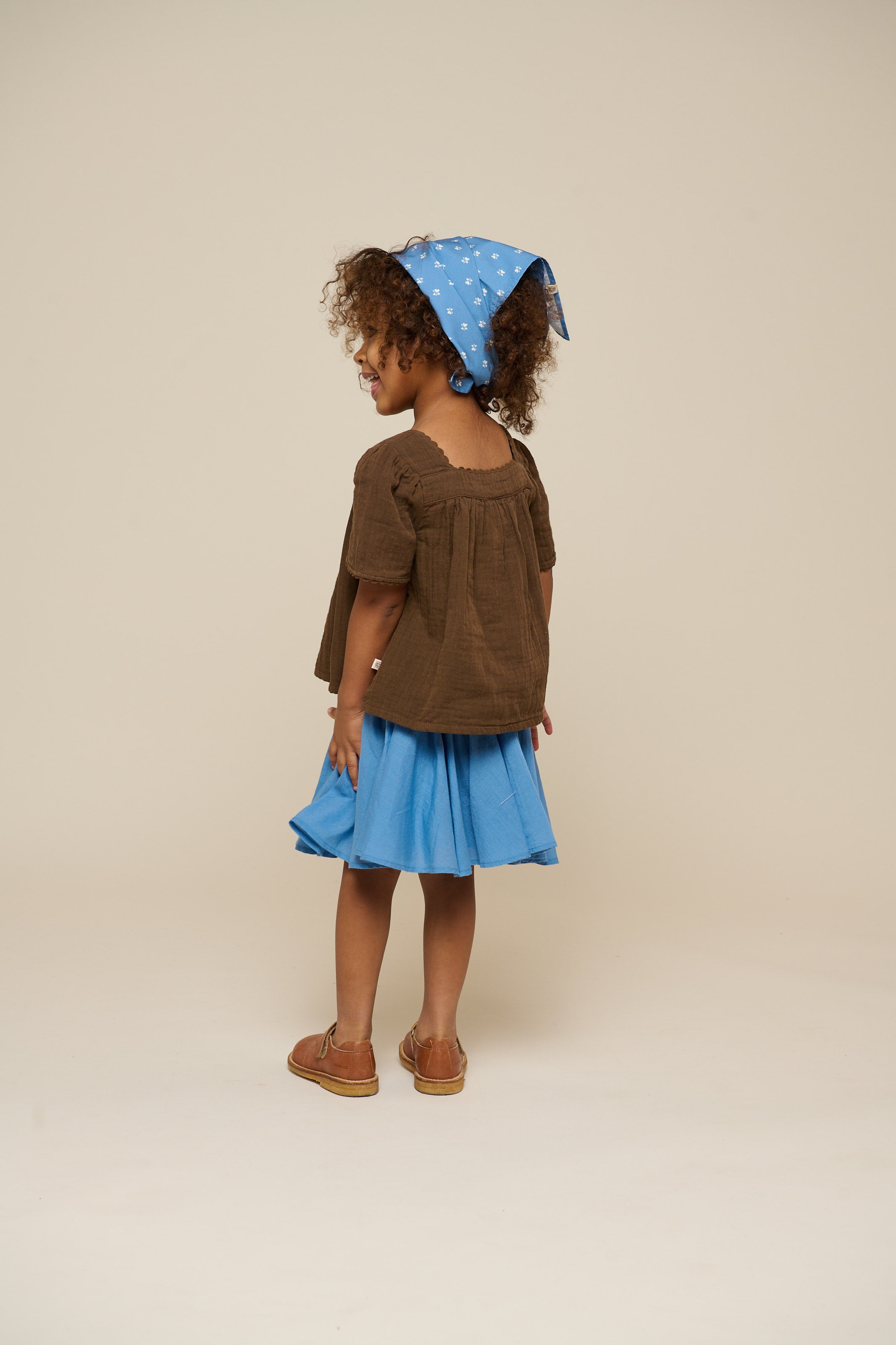 Gauze Short Sleeve Blouse - Kids - Dark Brown | 100916 Jasmine