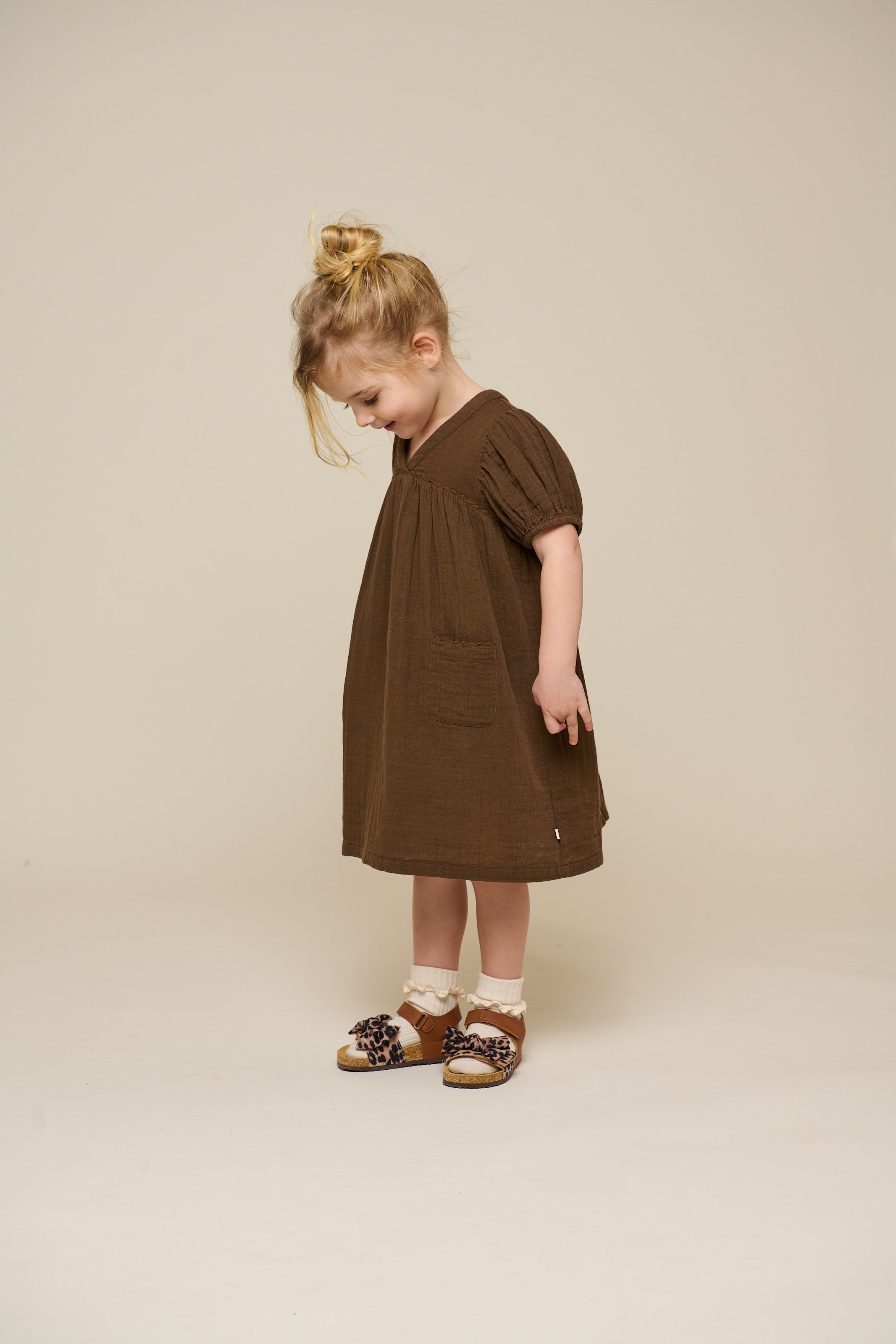 Gauze Dress - Kids - Dark Brown | 100913 Jasmine