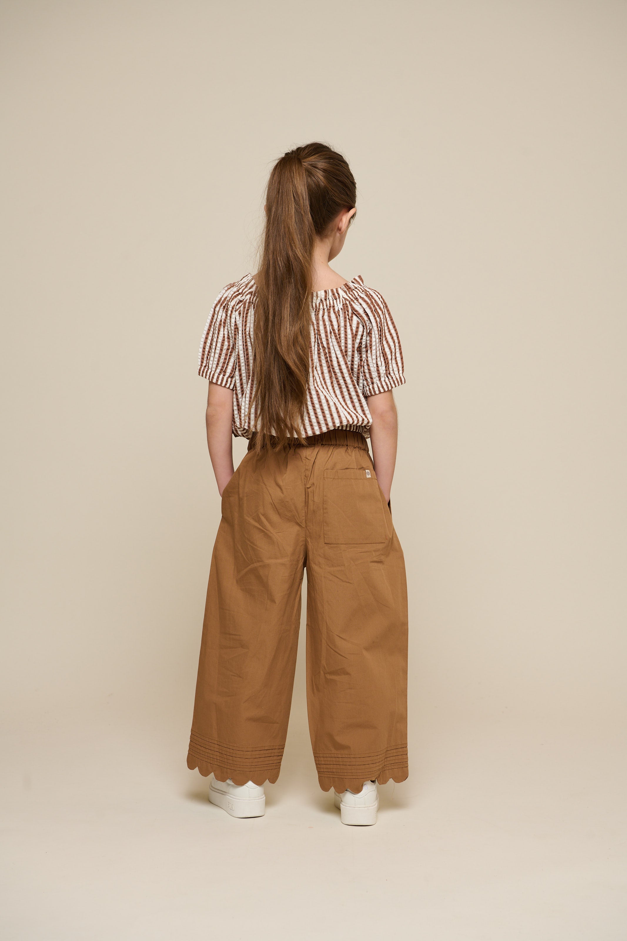 Striped Seersucker Top - Tween - Brown | 101192 Nadia