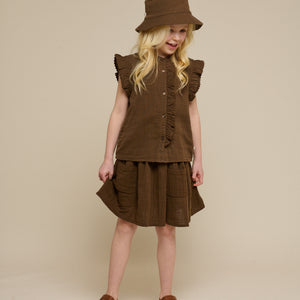 Gauze Sleeveless Top - Tween - Dark Brown | 100929 Jasmine