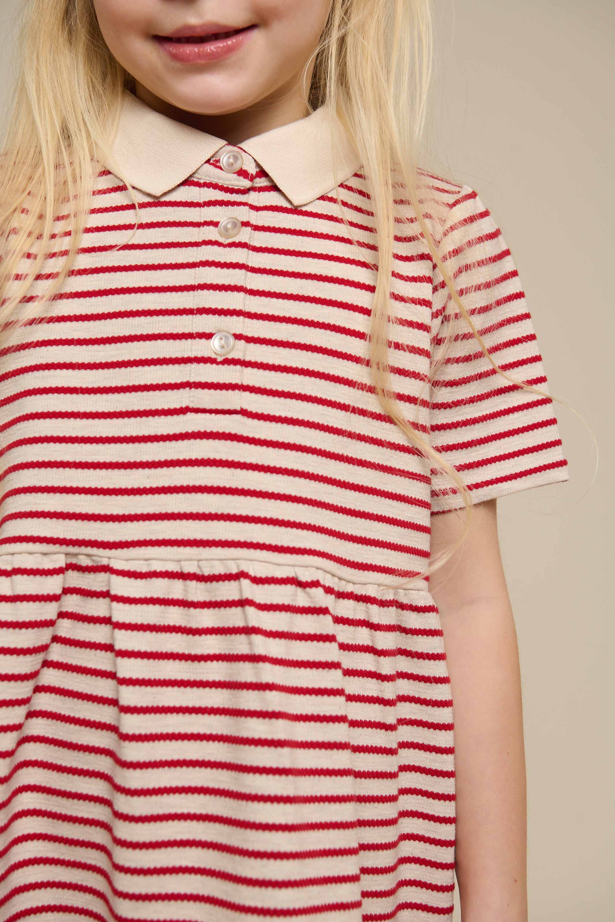 Striped Jersey Dress - Tween - Cherry Red | 101009 Emmie