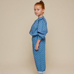 Printed Poplin Trousers - Tween - Dusty Blue | 101089 Camilla