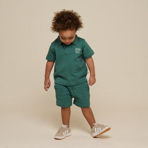 Textured Jersey Polo T-shirt - Kids - Tropical Green | 101215 Sonny