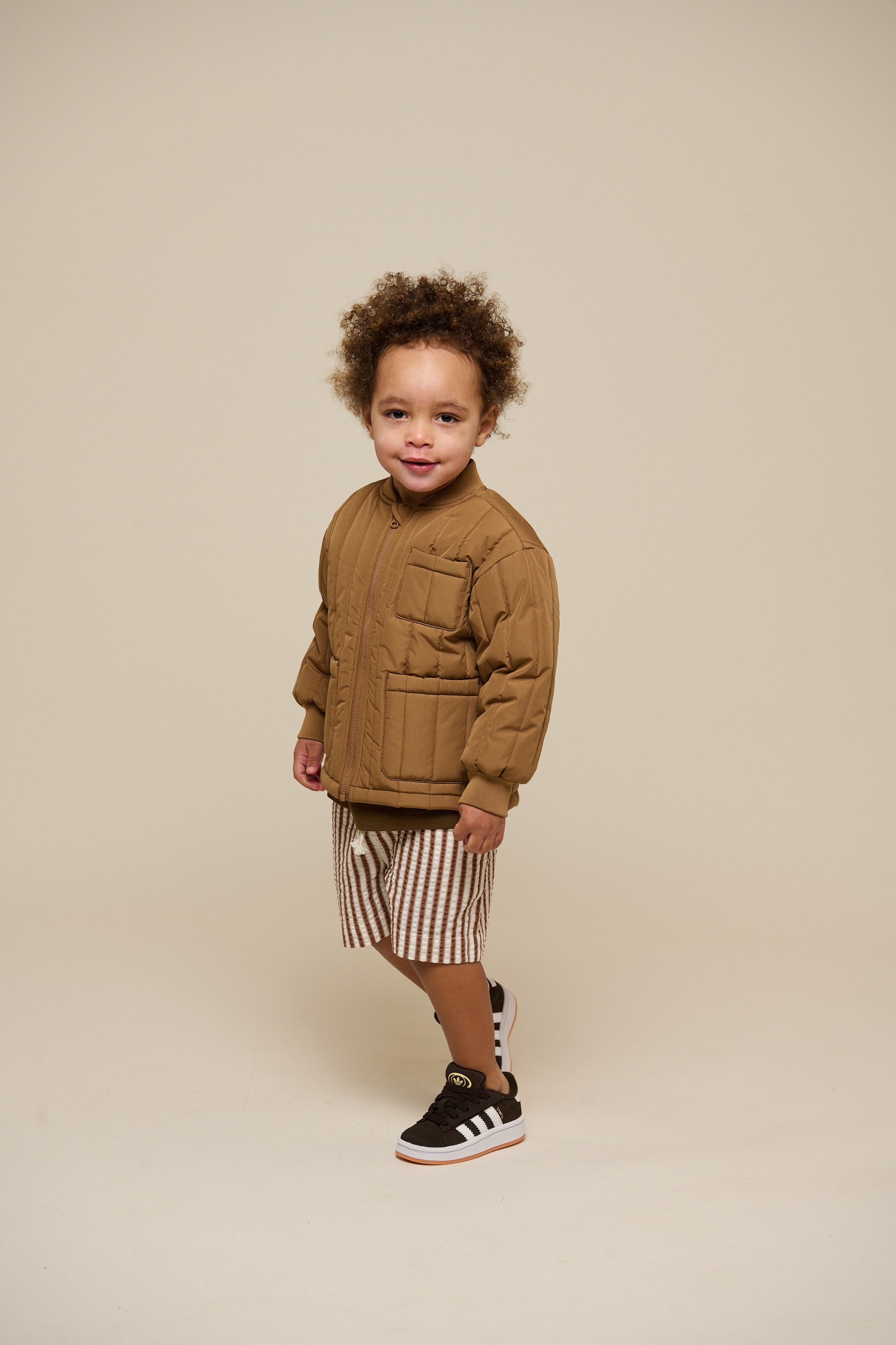 Striped Seersucker Shorts - Kids - Brown | 101187 Frank
