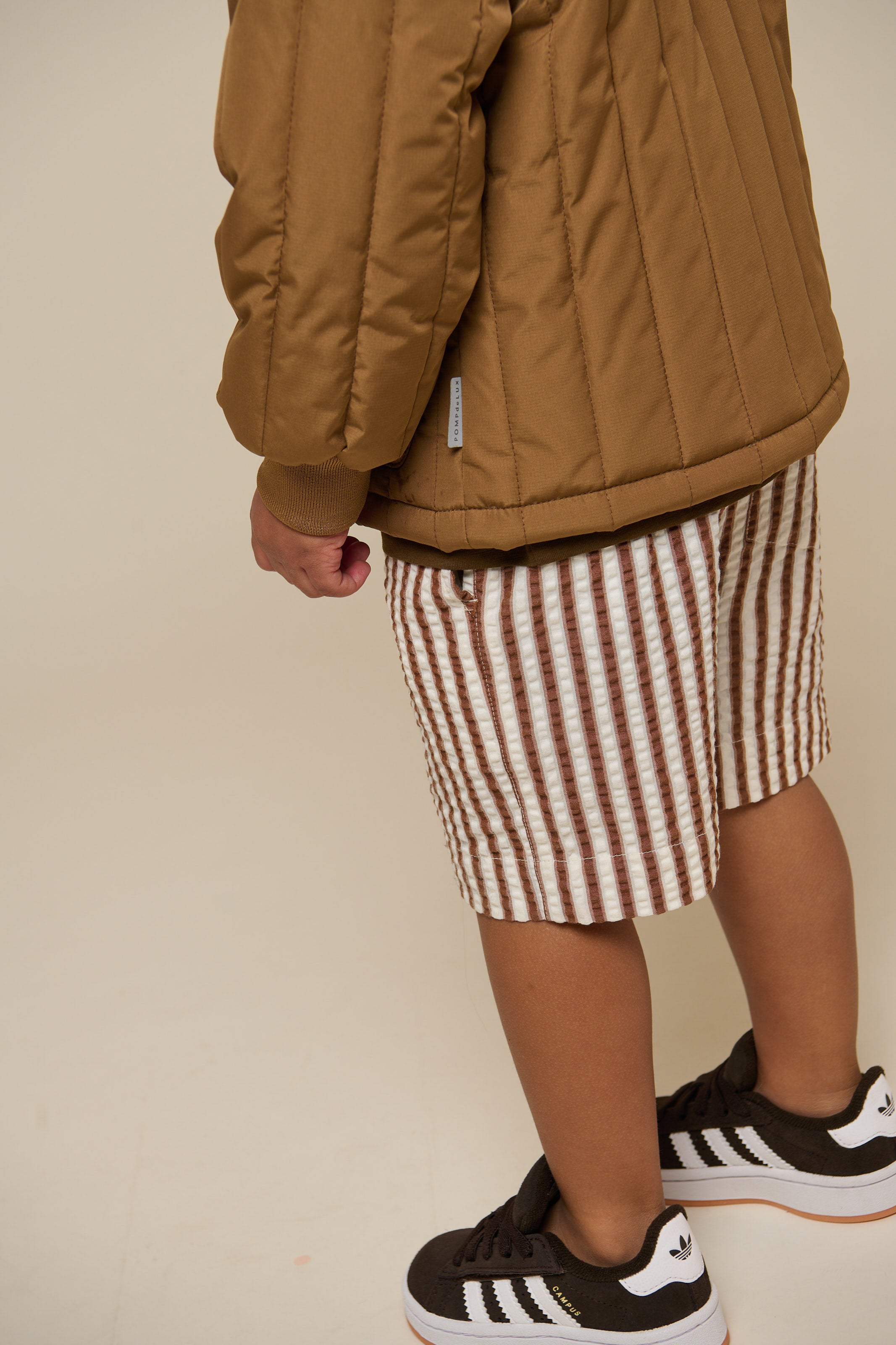 Striped Seersucker Shorts - Kids - Brown | 101187 Frank