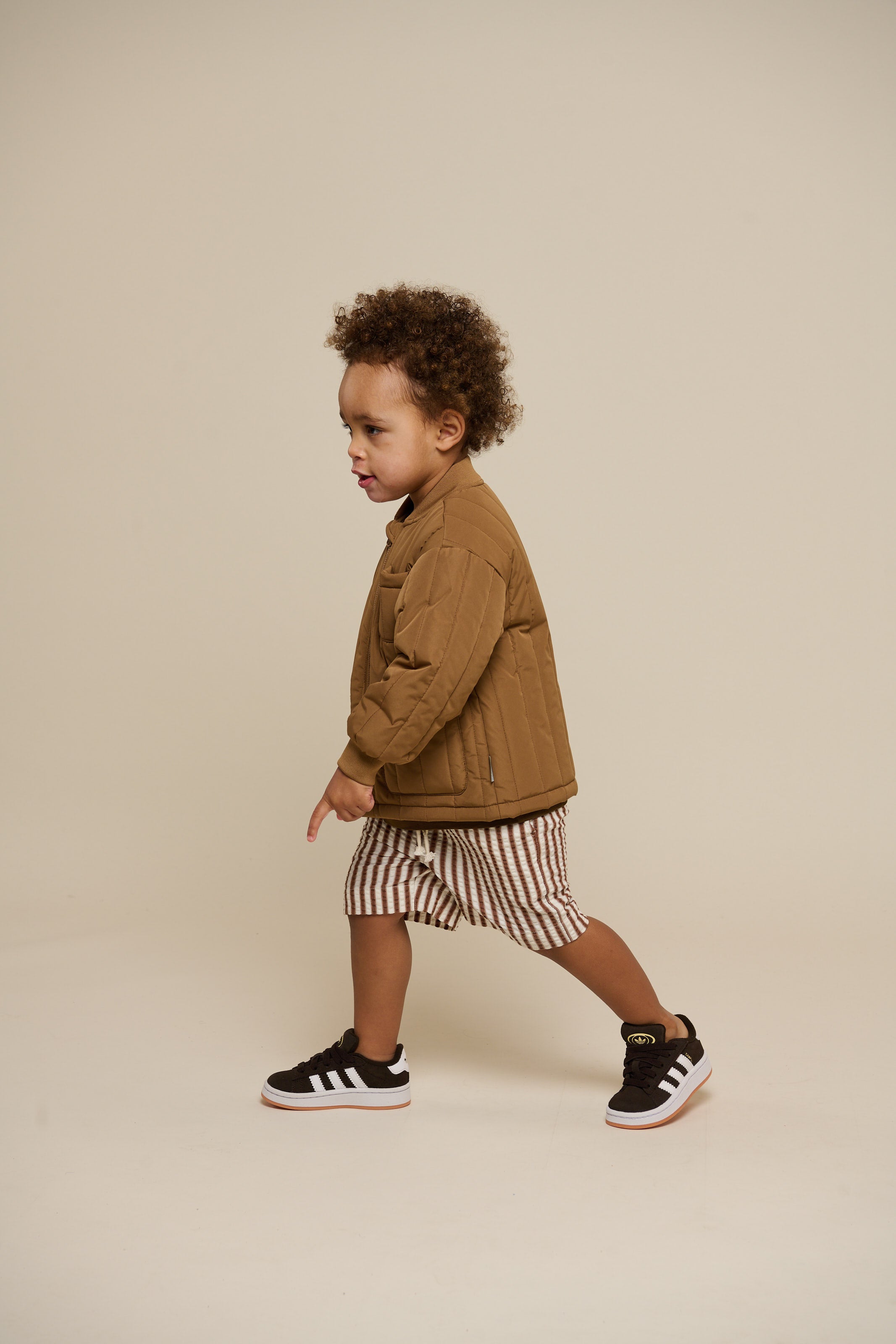 Striped Seersucker Shorts - Kids - Brown | 101187 Frank
