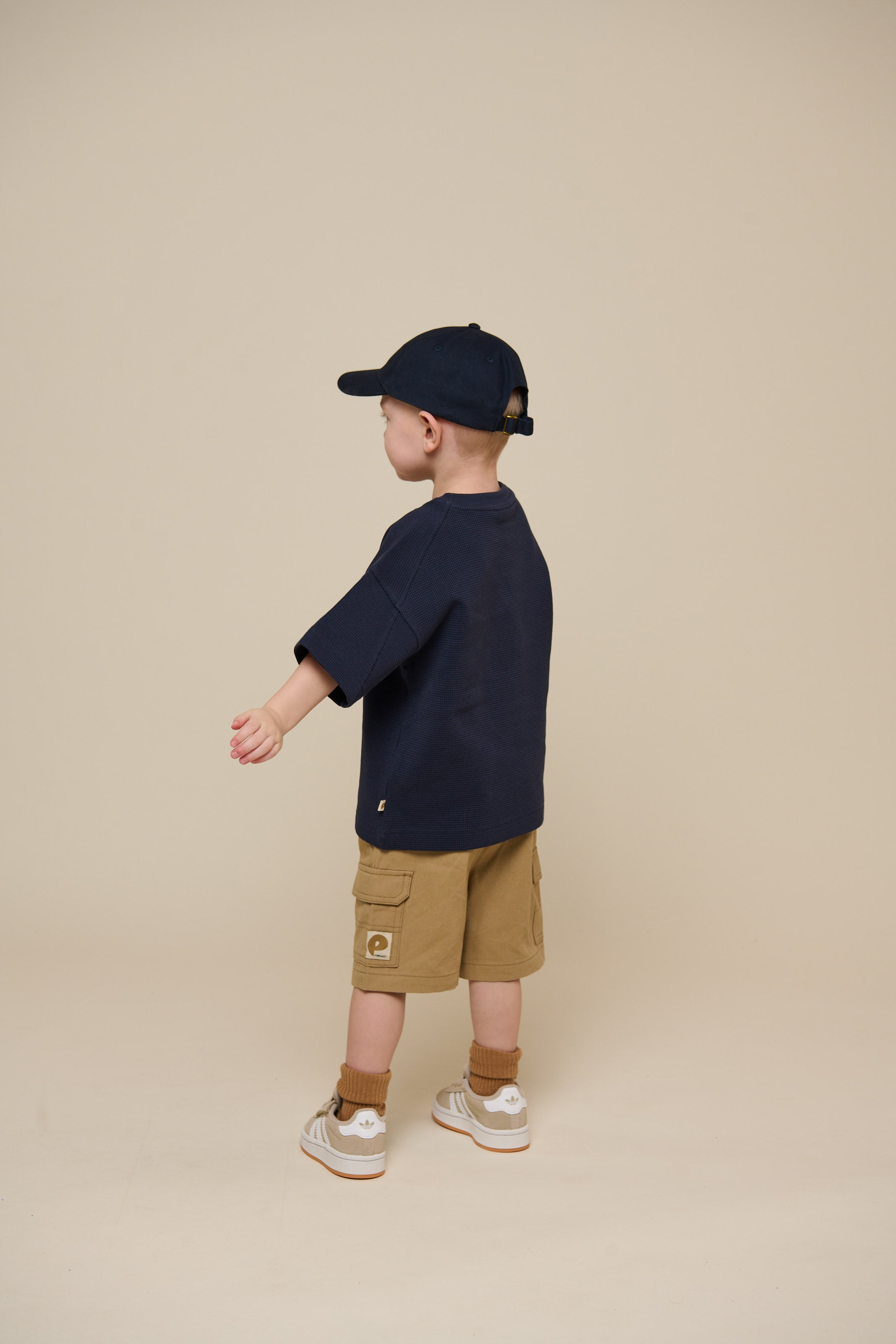 Waffle T-shirt - Kids - Navy | 101152 Evan