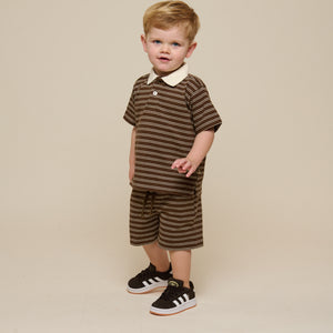 Striped Jersey Poloshirt - Kids - Dark Brown | 101173 Otto