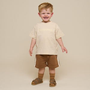 Slub jersey Embroidery T-shirt - Kids - Off White | 101159 Villum