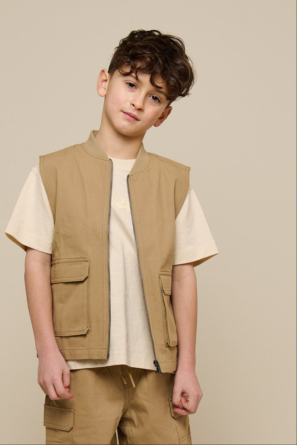 Canvas Cargo Weste - Tween - Khaki | 101129 Isack