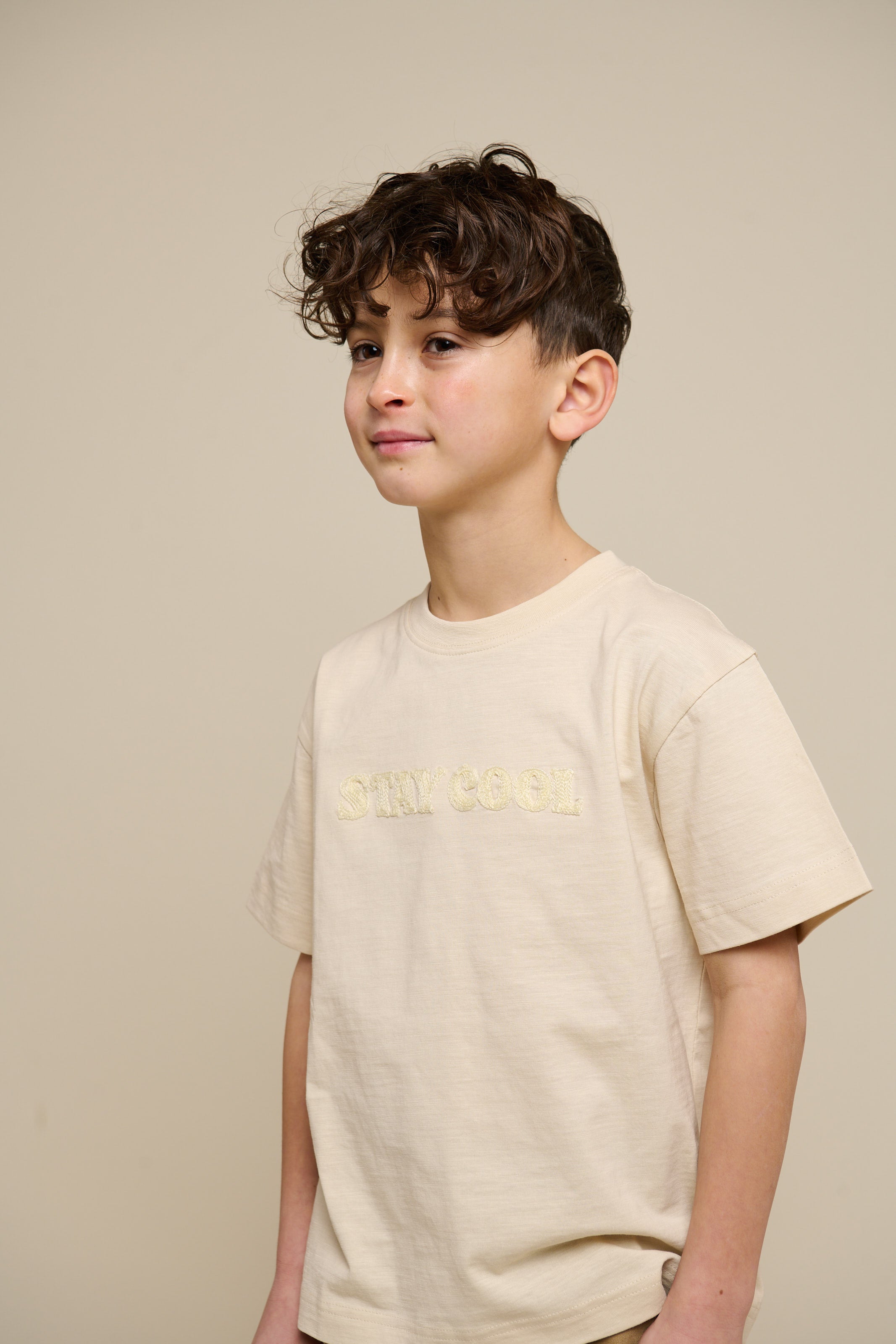 Slub jersey Embroidery T-shirt - Tween - Off White | 101160 Villum