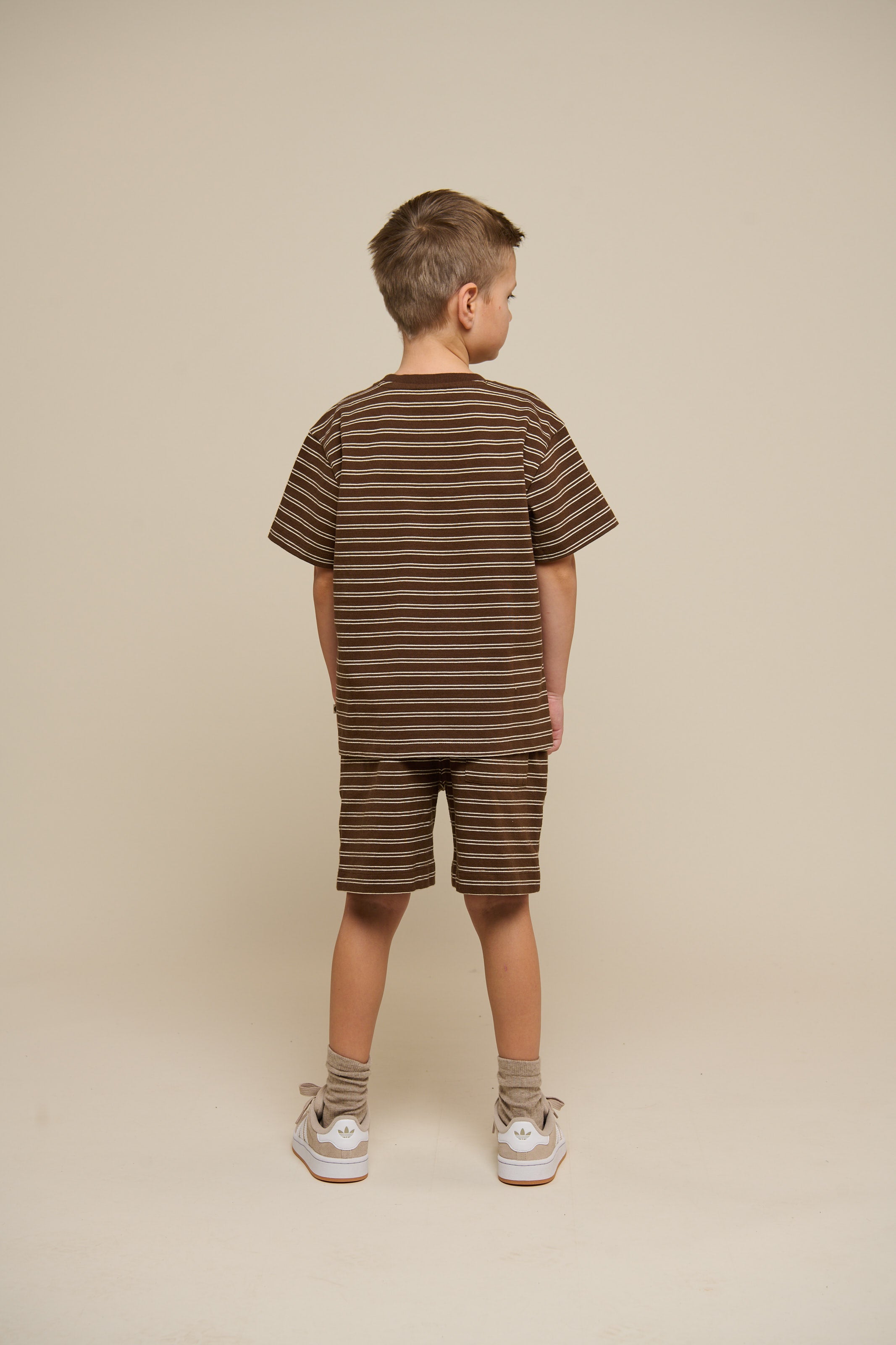 Striped Jersey Shorts - Tween - Dark Brown | 101182 Otto