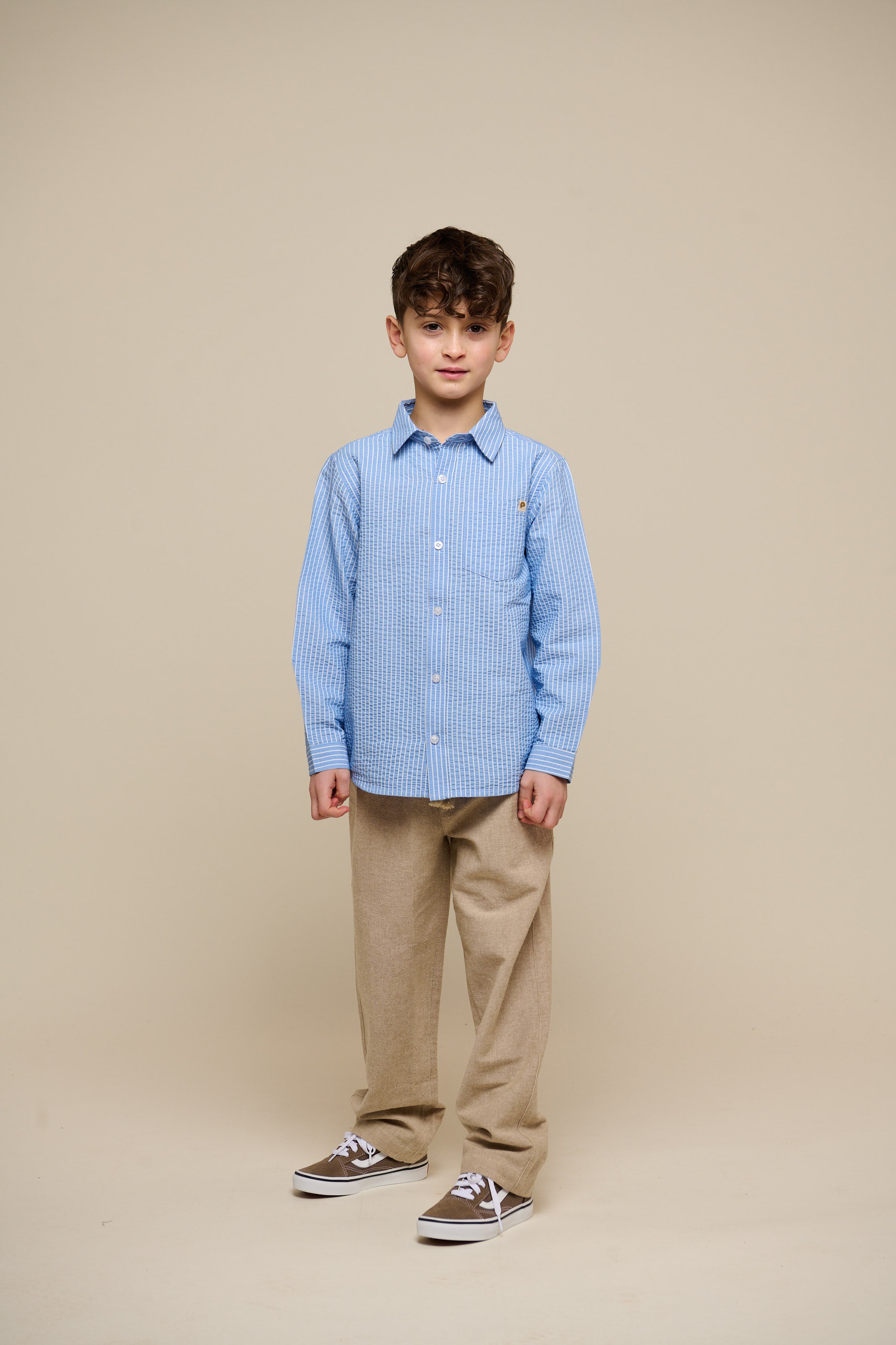 Striped Seersucker Shirt - Tween - Blue Stripe | 101347 Patrick