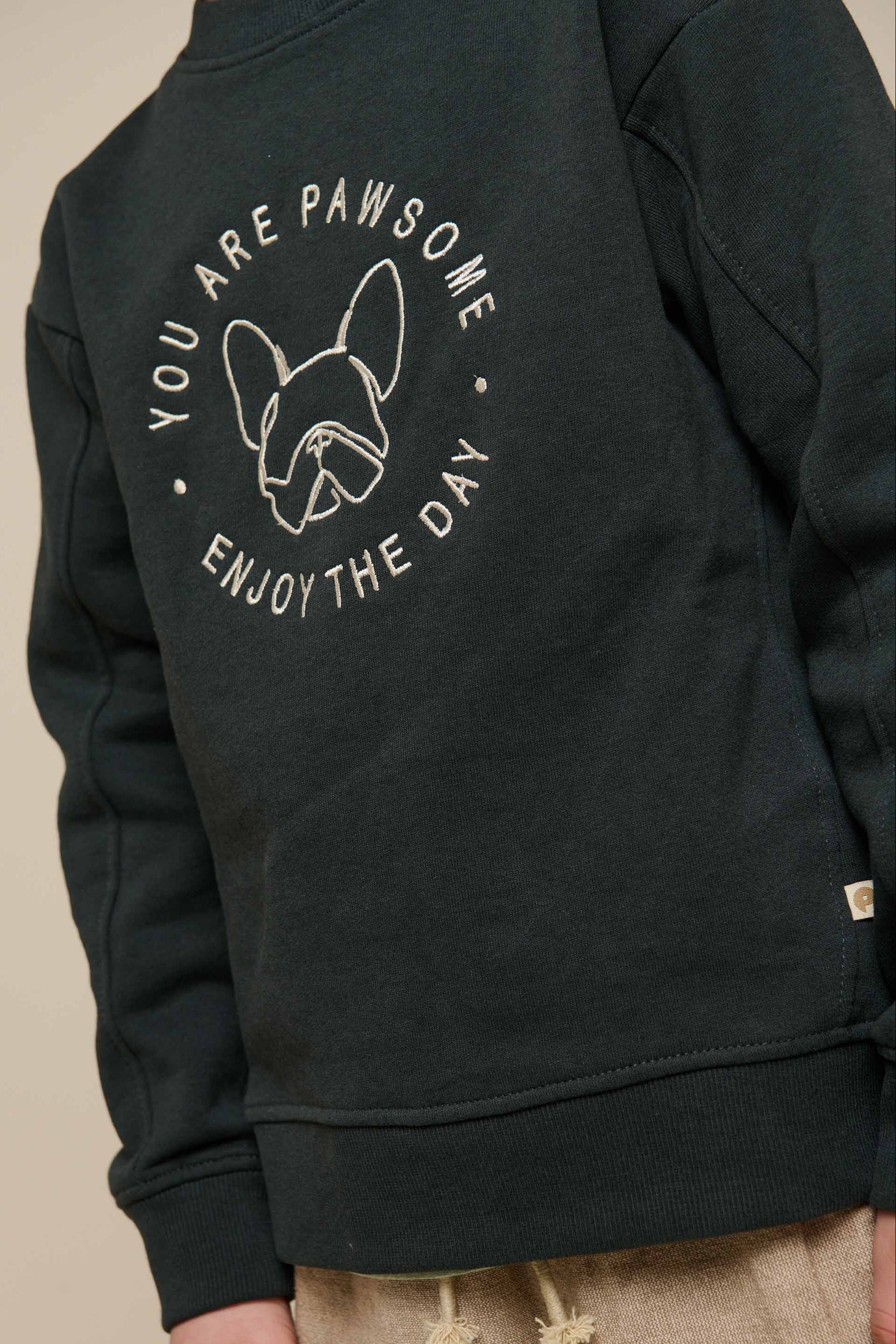 Crewneck Sweatshirt - Tween - Forest Green Melange | 100893 Justin