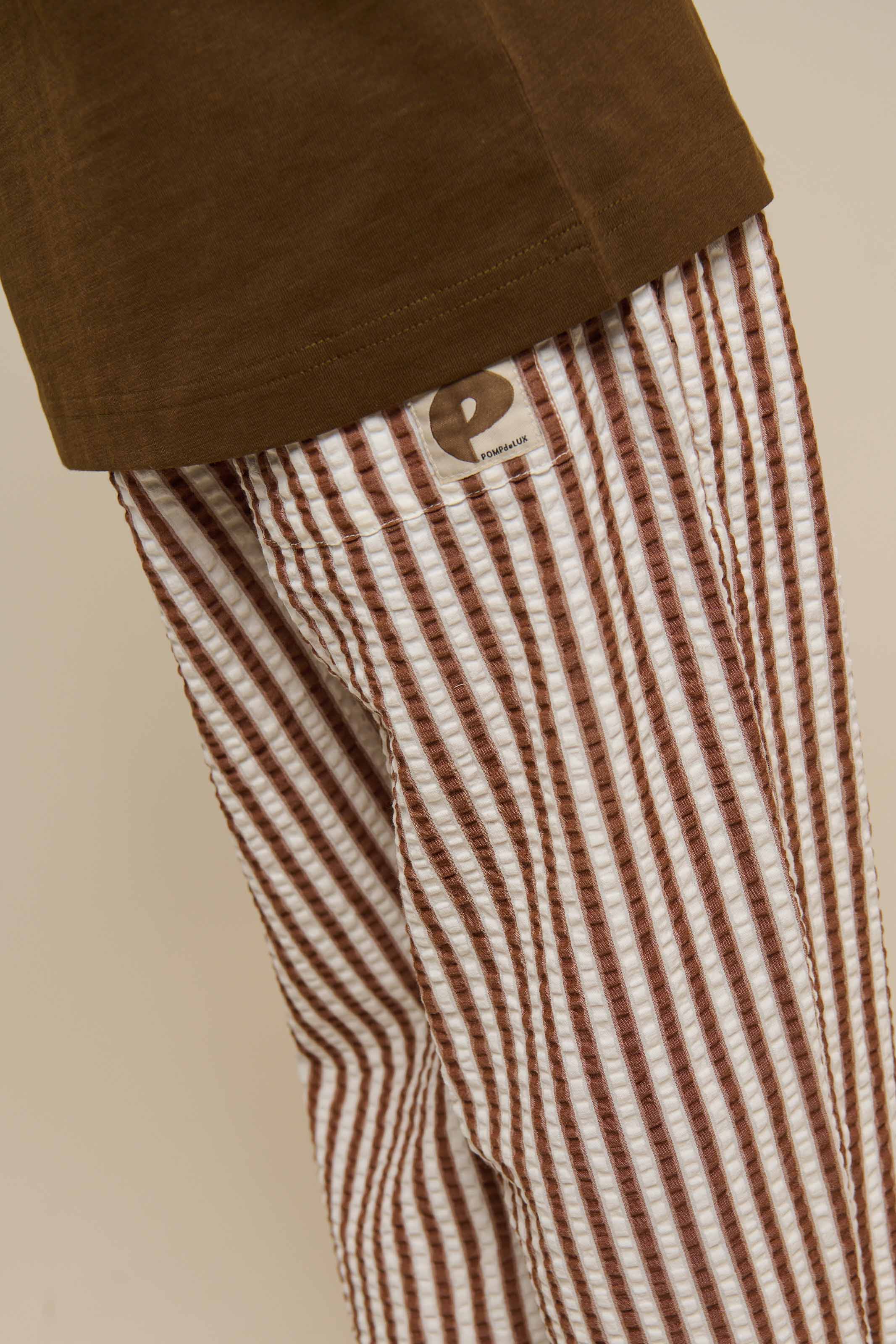 Striped Seersucker Trousers - Tween - Brown | 101190 Frank