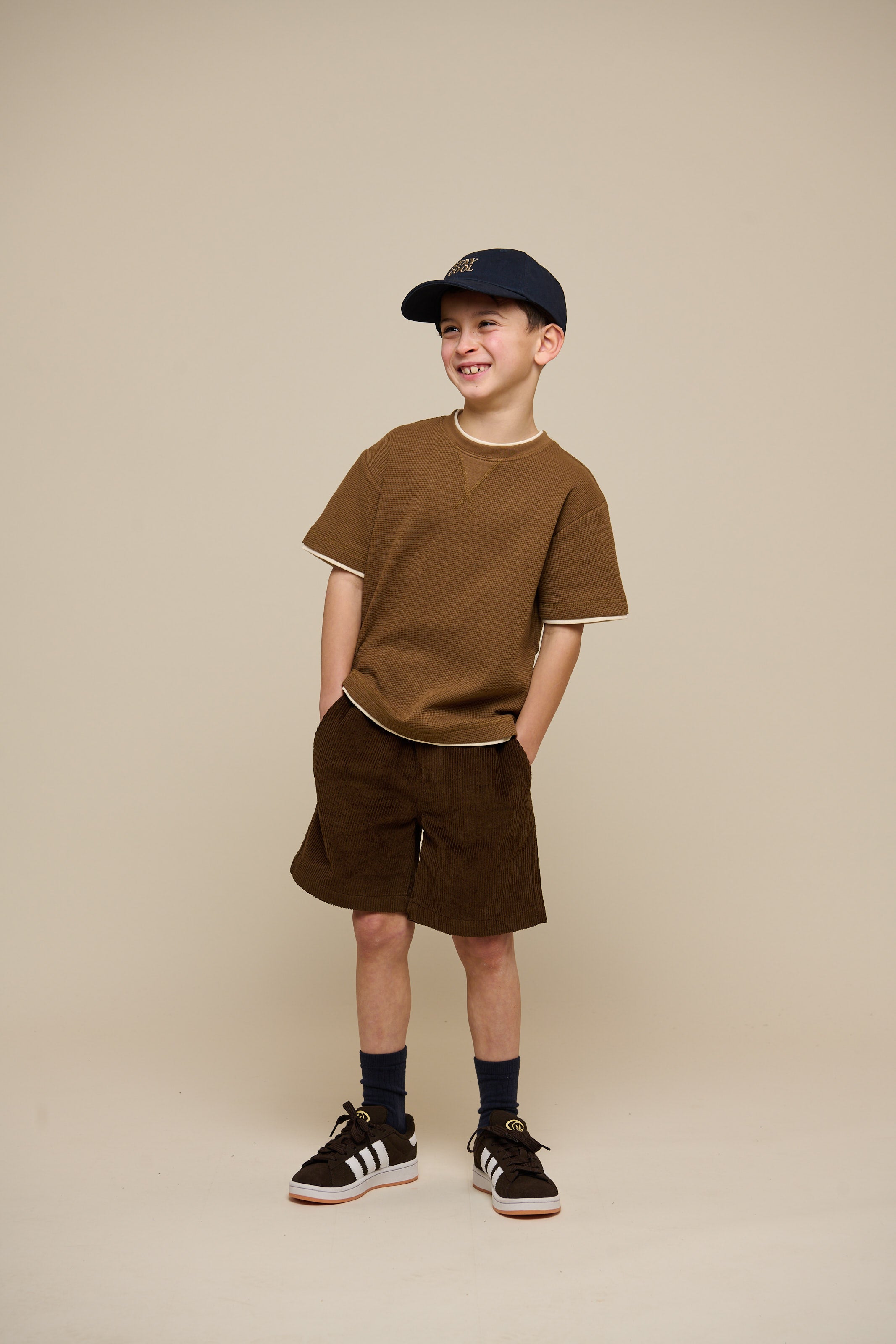 Textured Short Sleeve T-Shirt - Tween - Coffee | 100712 Malthe
